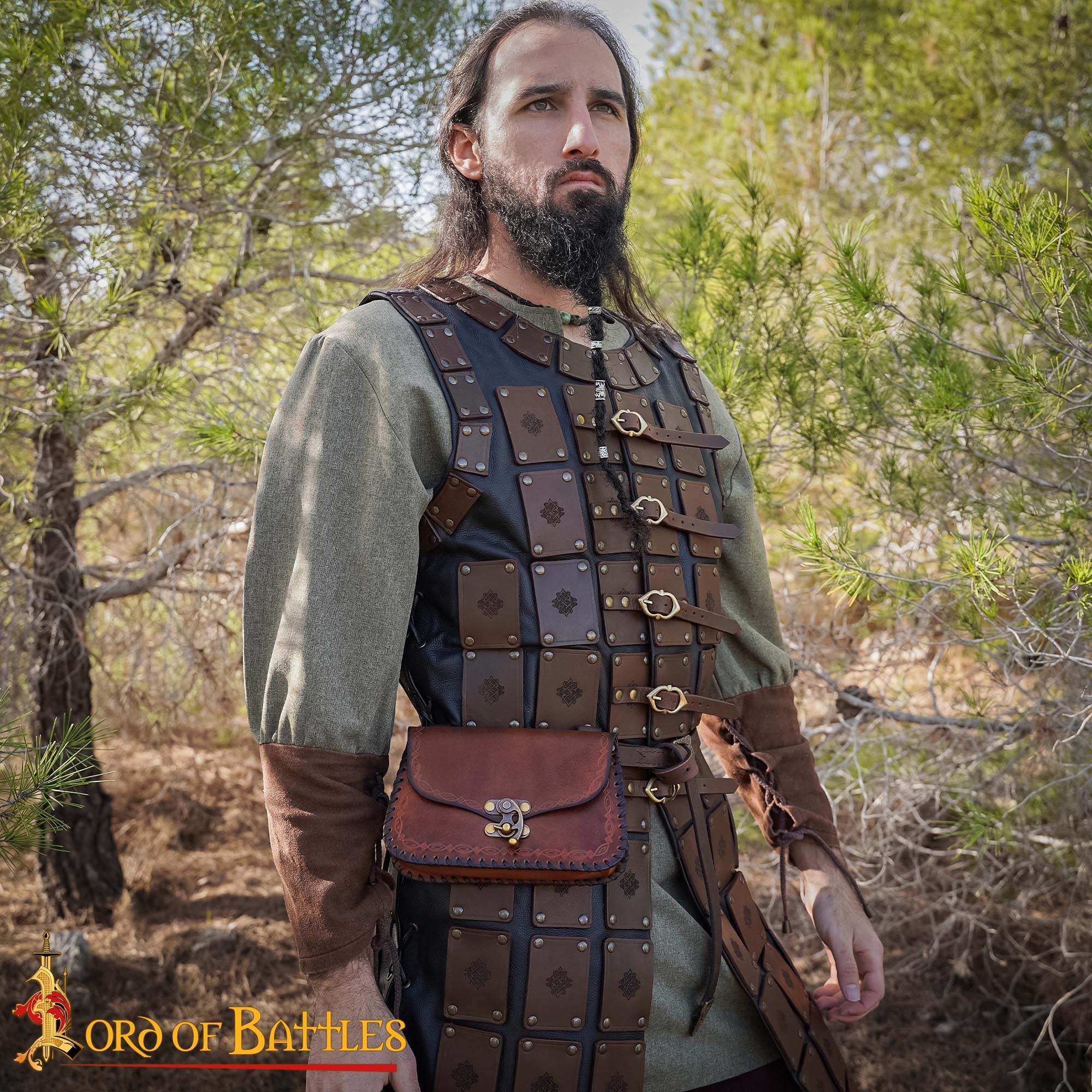 Bolsa de cinturón medieval de cuero repujado — LARP y recreación - imagen 8