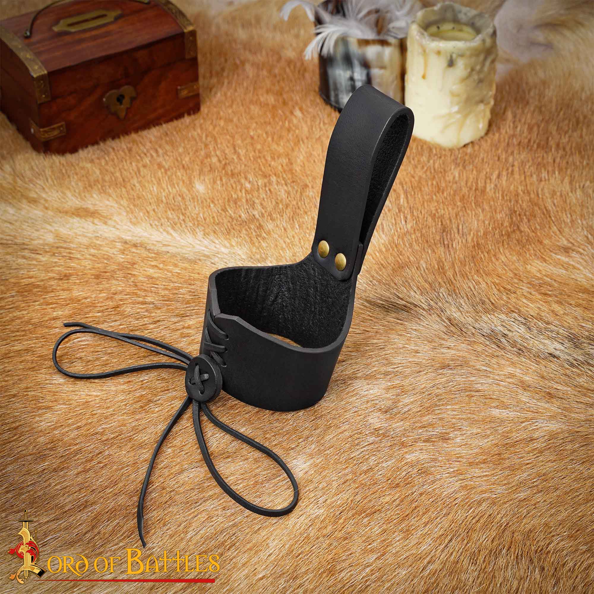 Soporte de cuero para cuerno de beber - ajustable - imagen 84