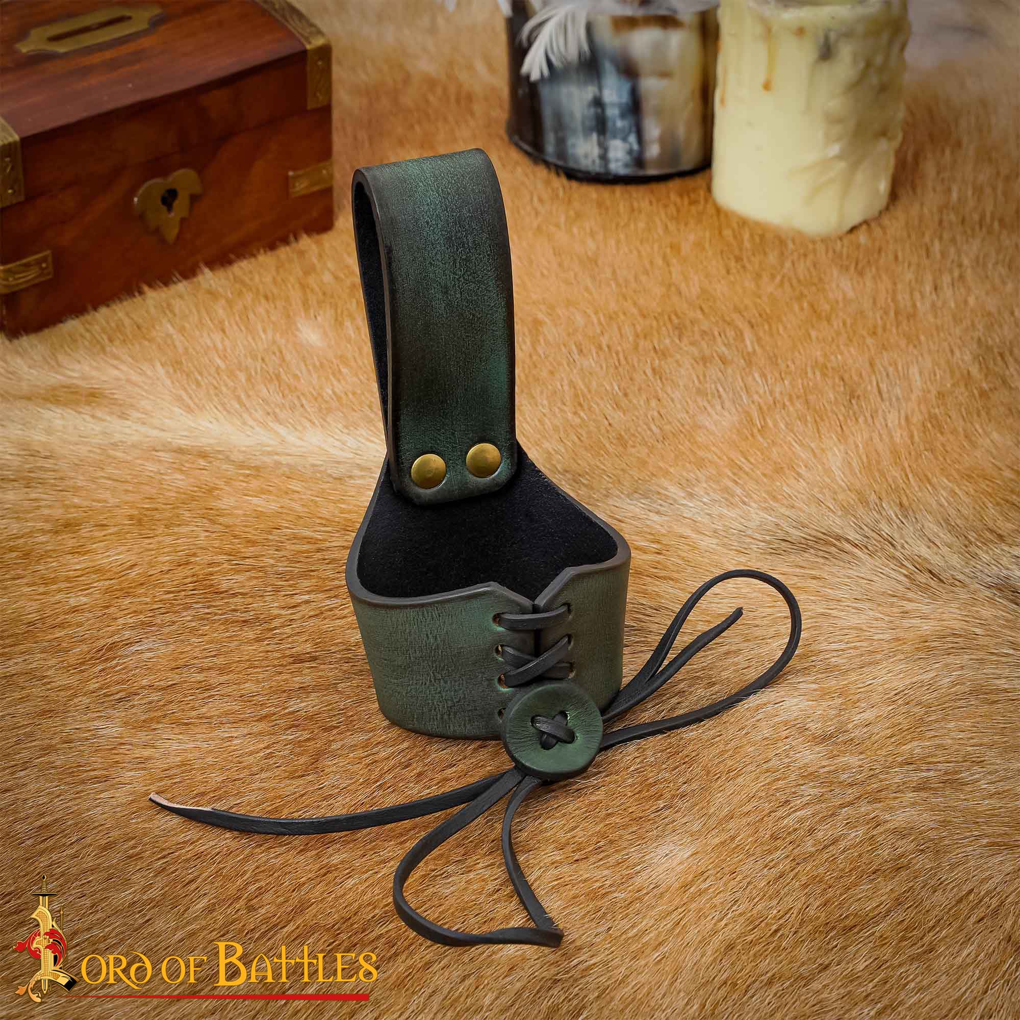 Soporte de cuero para cuerno de beber - ajustable - imagen 43