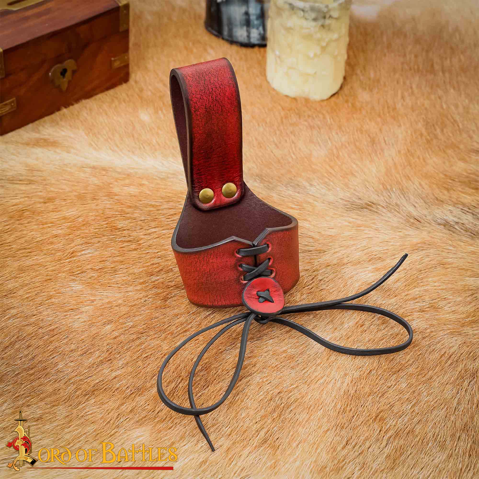 Soporte de cuero para cuerno de beber - ajustable - imagen 55