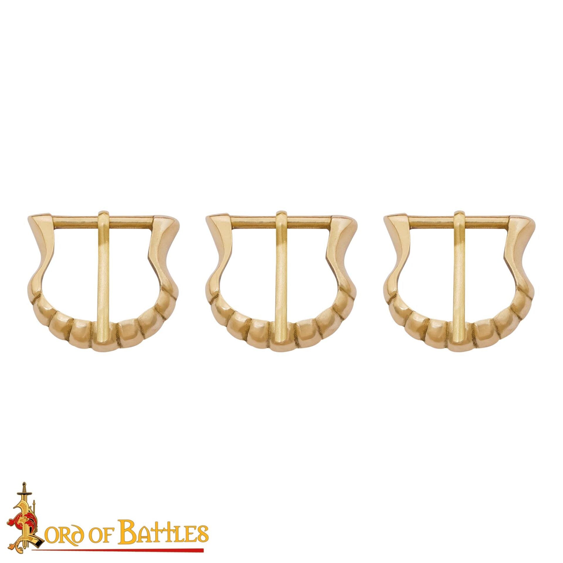 Set de 3 hebillas medievales de latón macizo para cinturones 2 cm - imagen 14