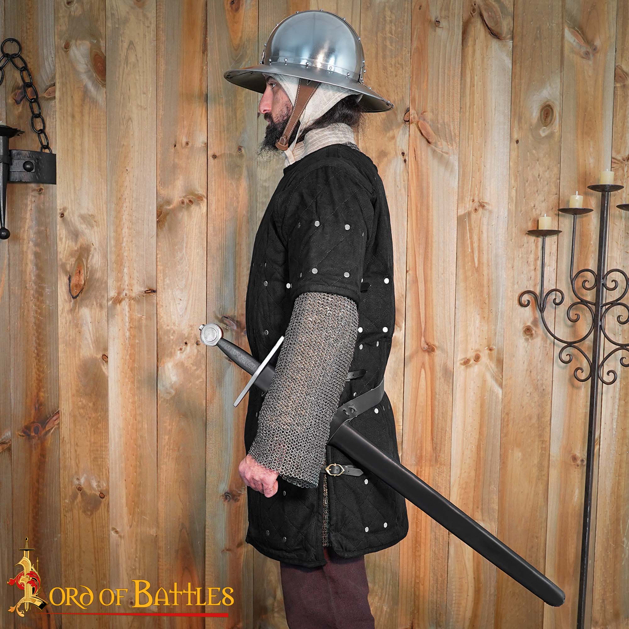 Brigandina medieval con placas de acero remachadas y cuerpo de algodón - imagen 18