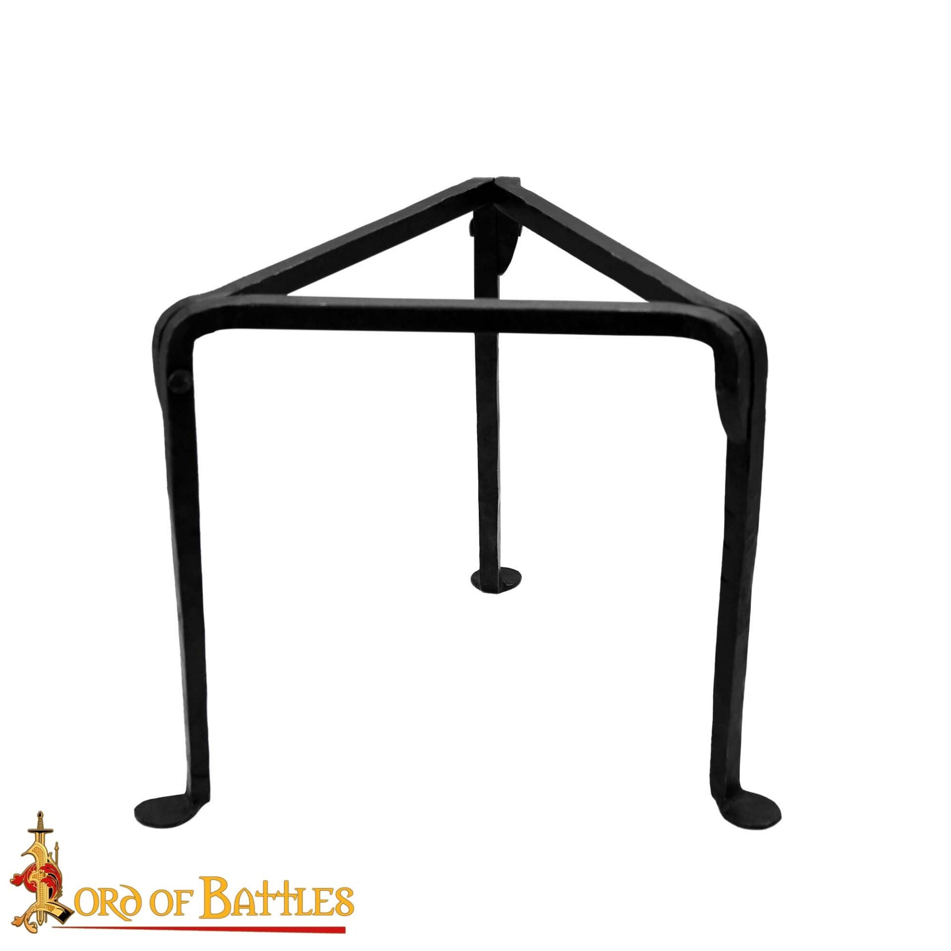 Imagen única de: Trípode de Hierro Forjado a Mano - 9 Pulgadas Acabado Negro - Soporte Medieval para Olla de Campamento