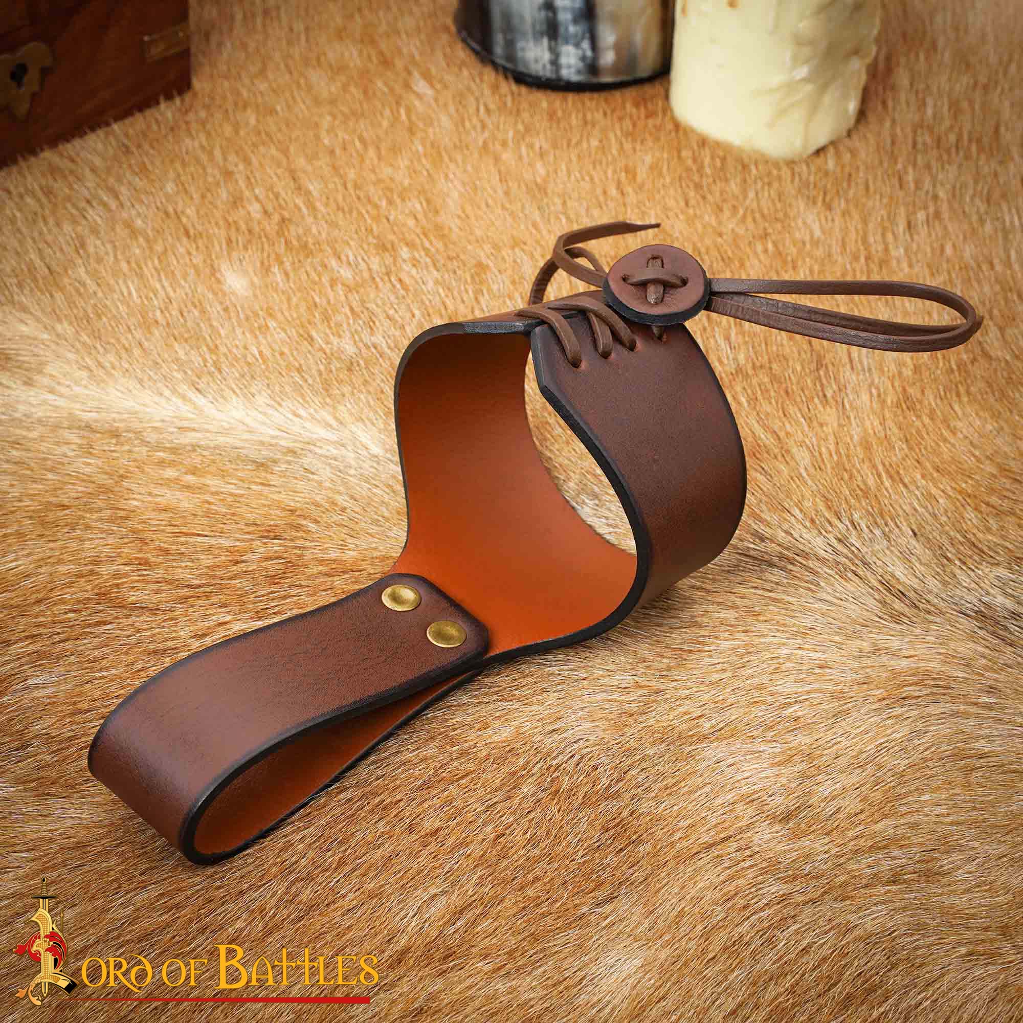 Soporte de cuero para cuerno de beber - ajustable - imagen 62