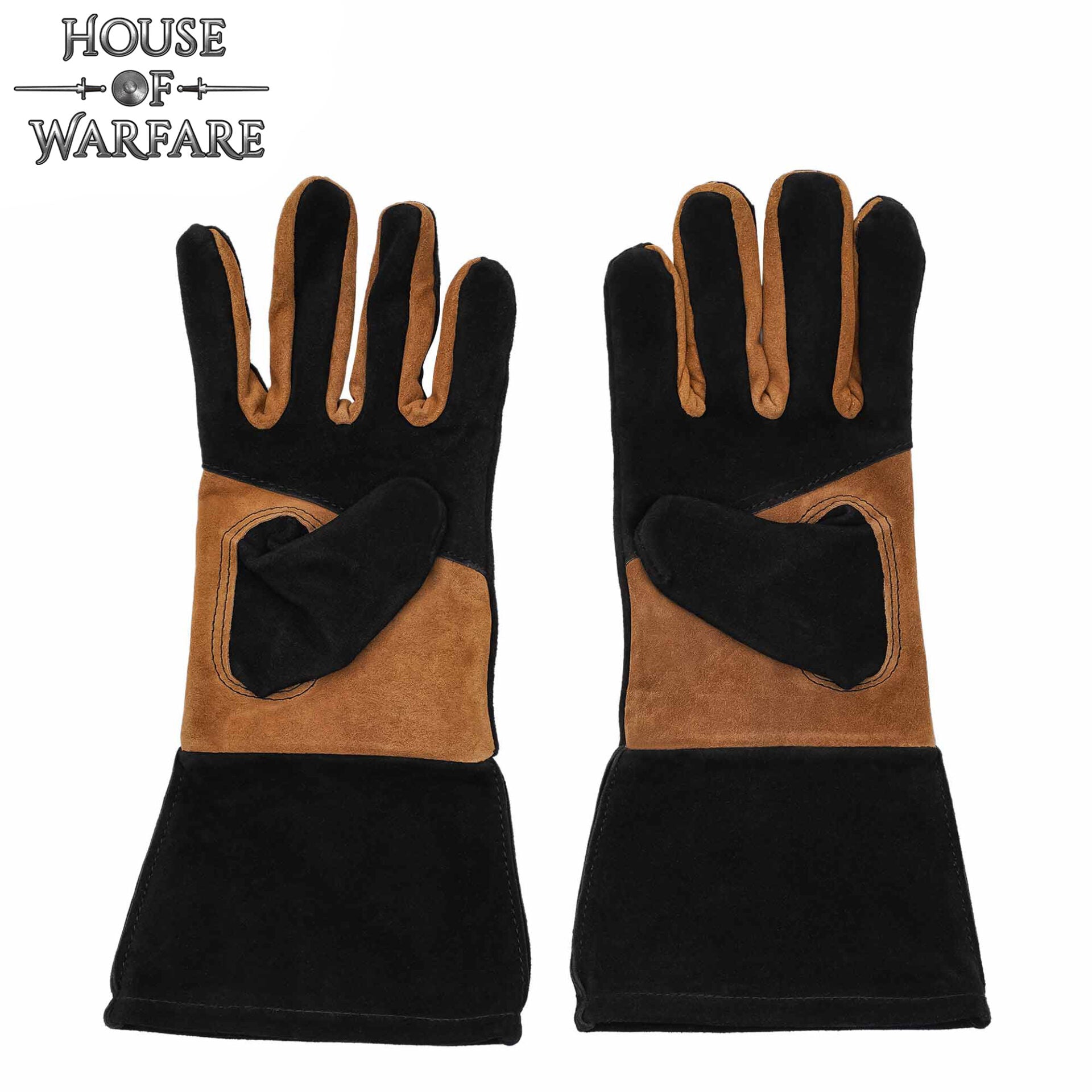 Guantes medievales de cuero y ante bicolor - imagen 17
