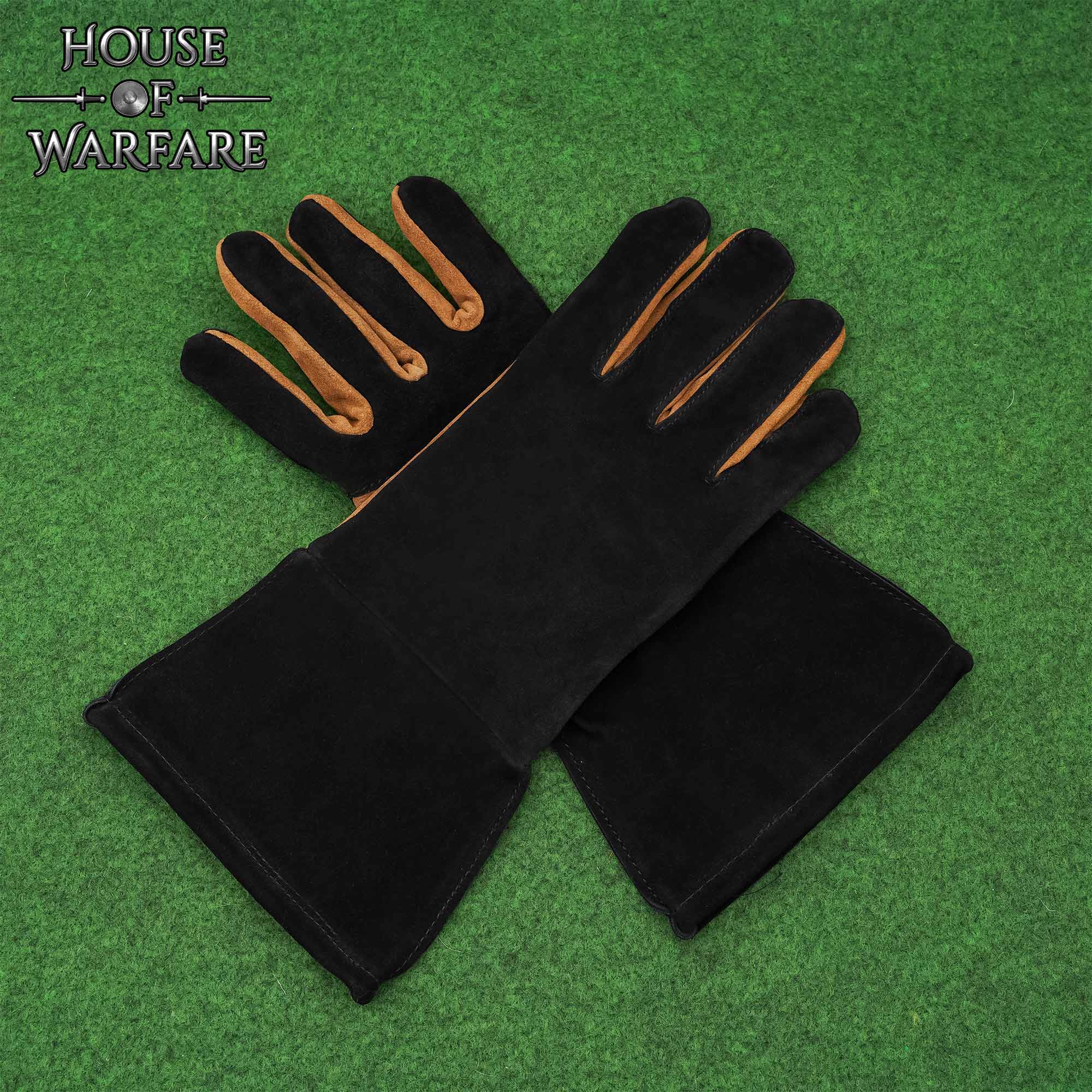Guantes medievales de cuero y ante bicolor - imagen 14