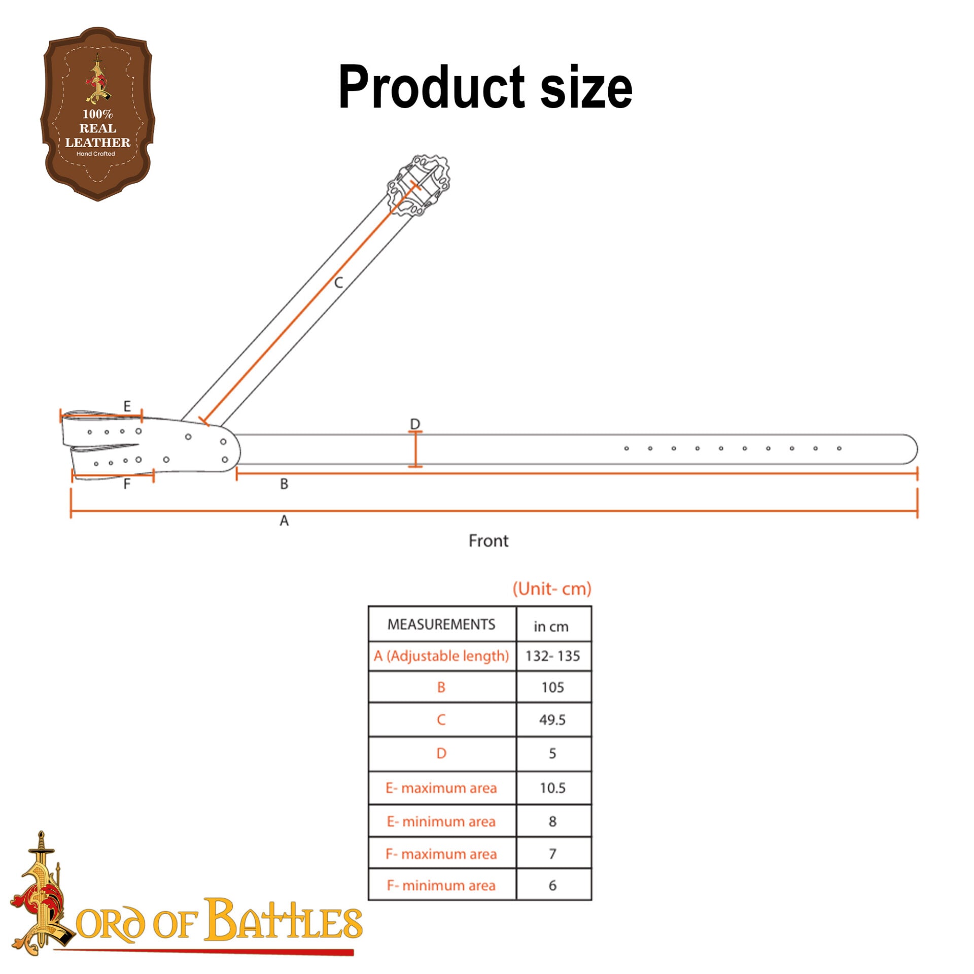 Imagen única de: Pirate Baldric Leather Sword Belt - Cinturón de Hombro de Cuero Marrón Hecho a Mano con Hebilla de Latón