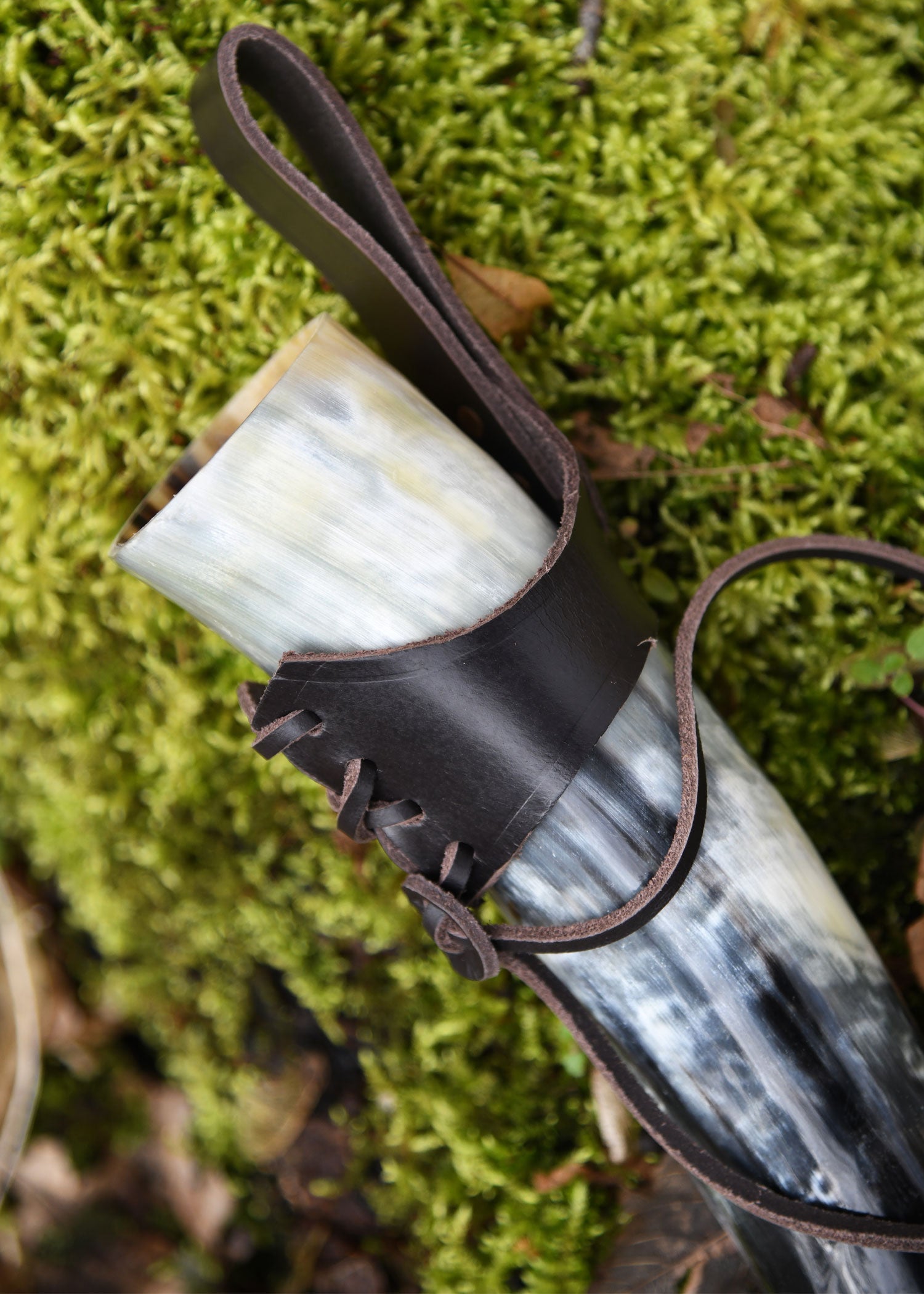 Portacinturón De Cuero Para Cuernos Para Beber A Partir De 0,4 Litros, Marrón - Tienda Medieval.