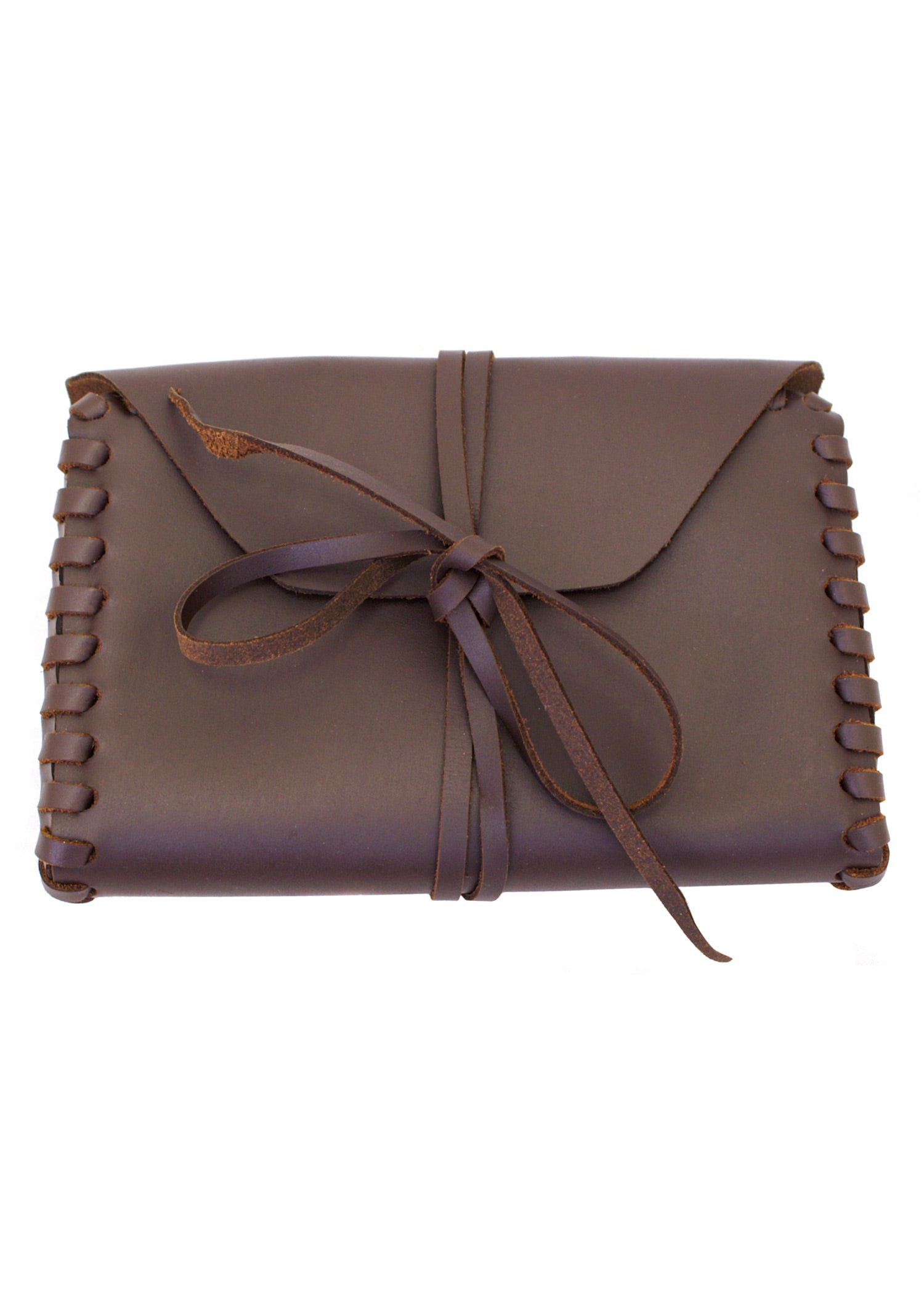 Imagen única de: Riñonera Con Cordones, De Piel Marrón