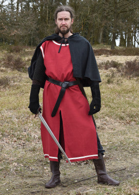 Cinturón medieval de cuero con anilla de latón 150cm Negro - Tienda Medieval