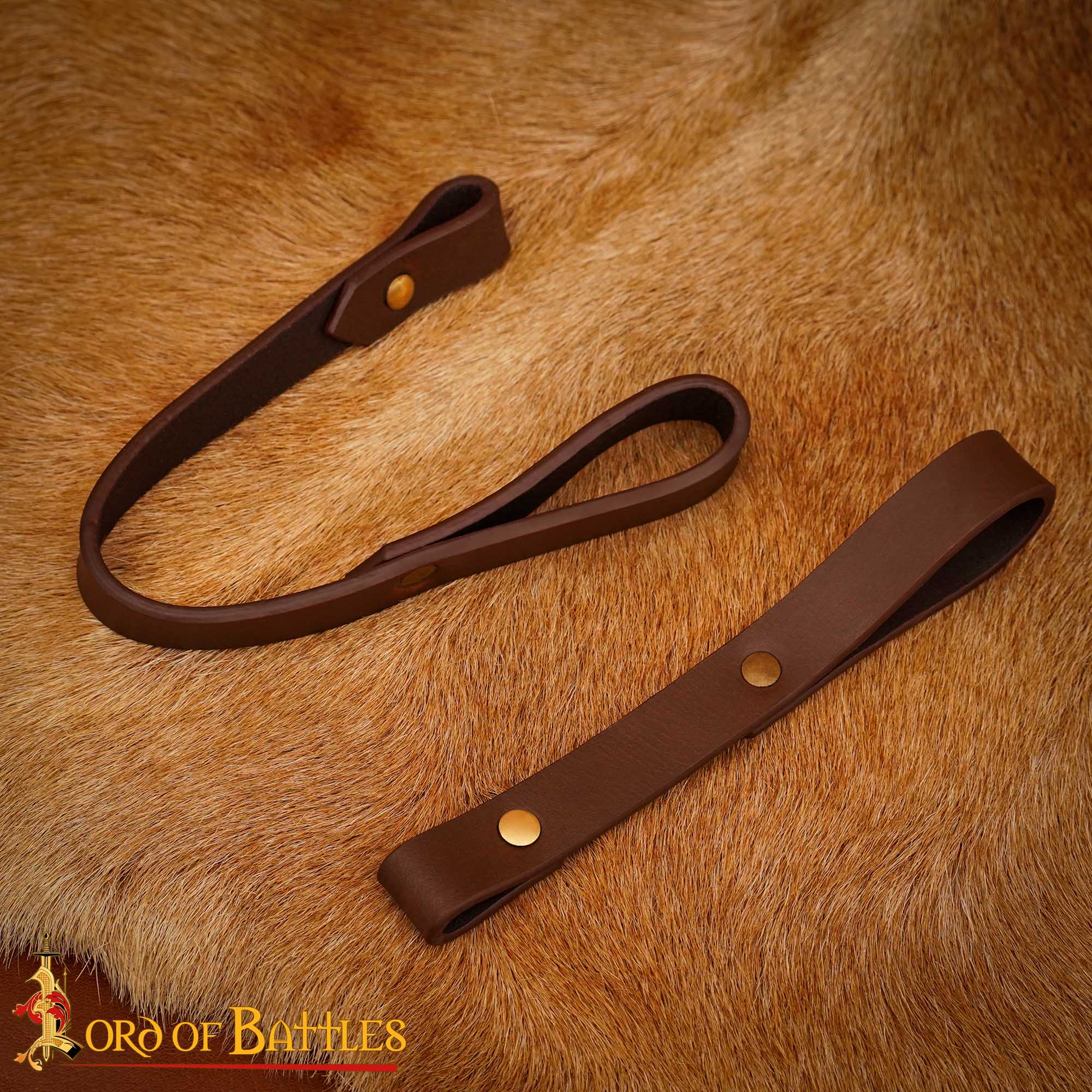 Colgador de espada ajustable en cuero — estilo medieval - Marrón