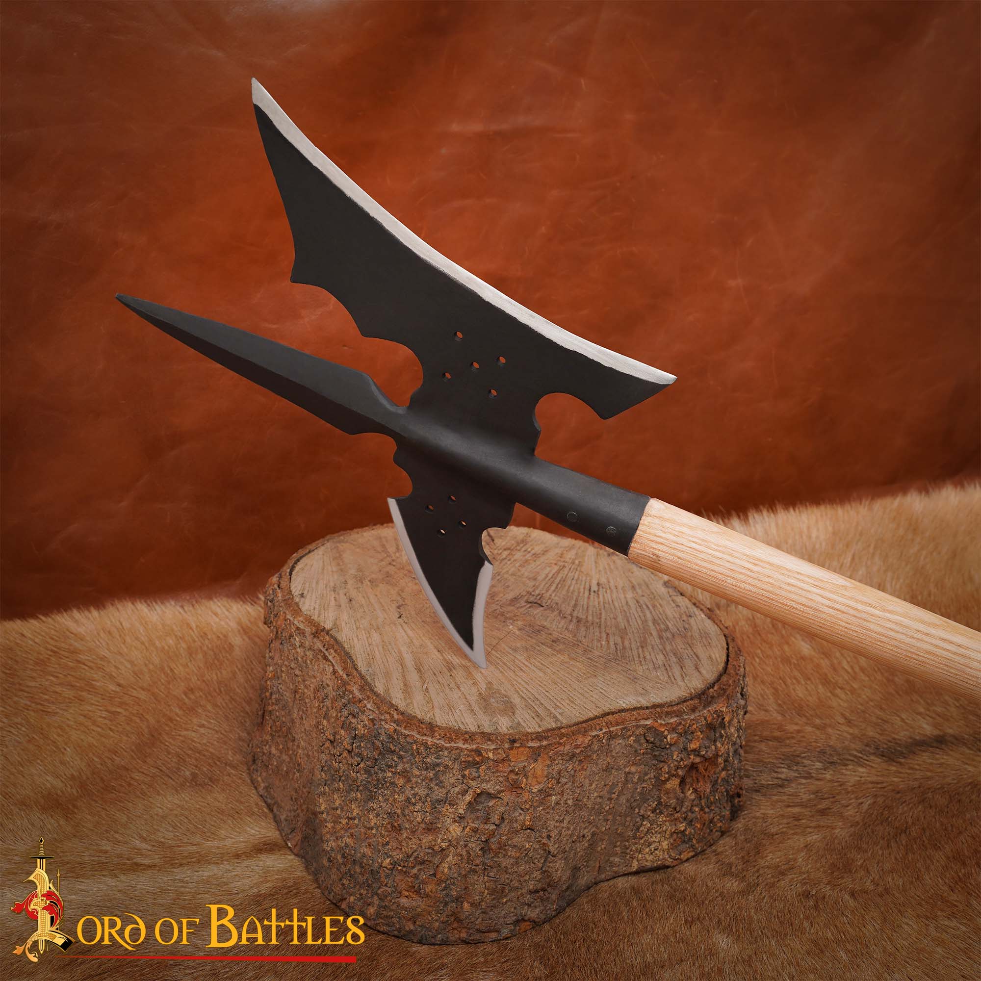 Alabarda medieval forjada a mano, hoja en acero alto carbono, 122 cm - imagen 19
