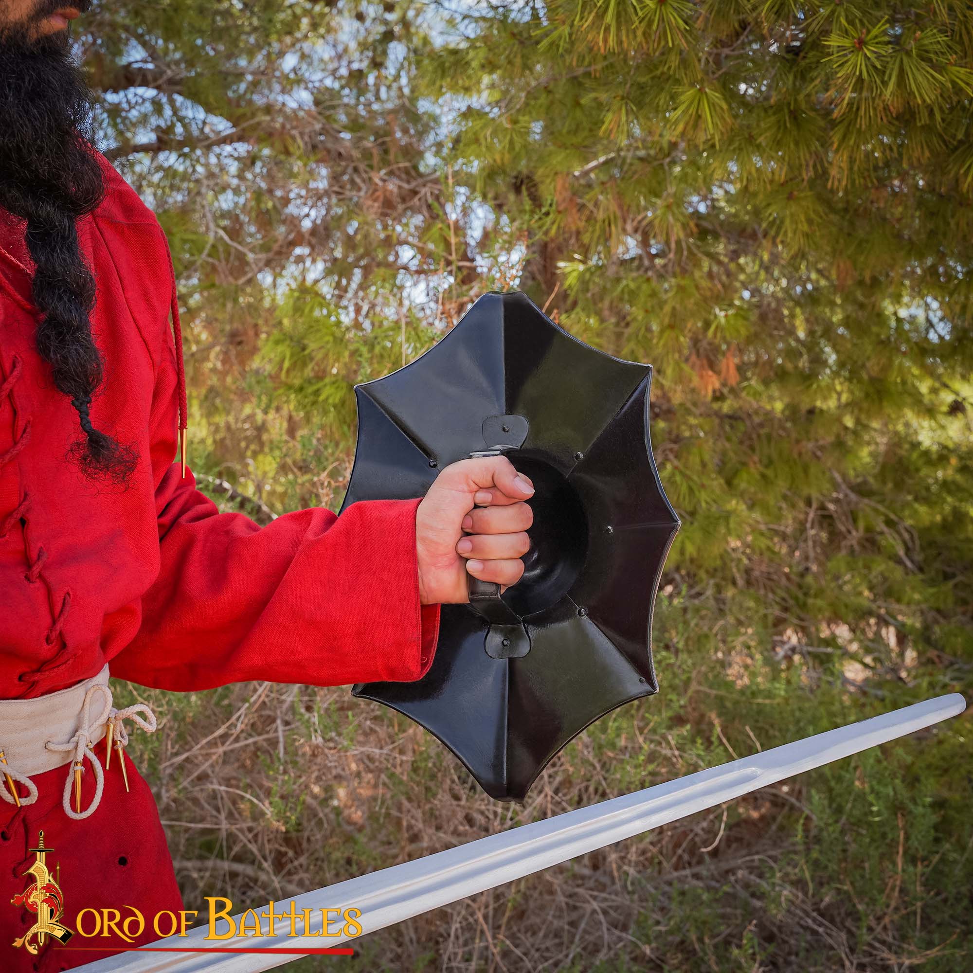 Buckler Talhoffer — Escudo hoja de acebo en acero calibre 16 - imagen 20