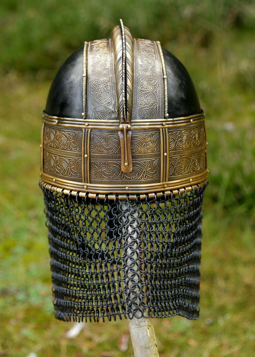 Camal de malla de anillas de acero del casco de Valsgärde