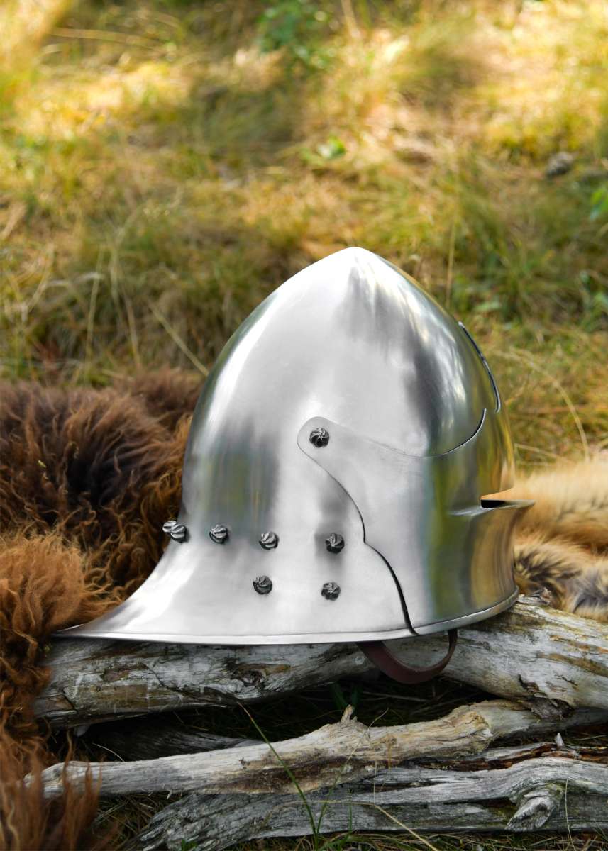 Interior acolchado del sallete inglés medieval