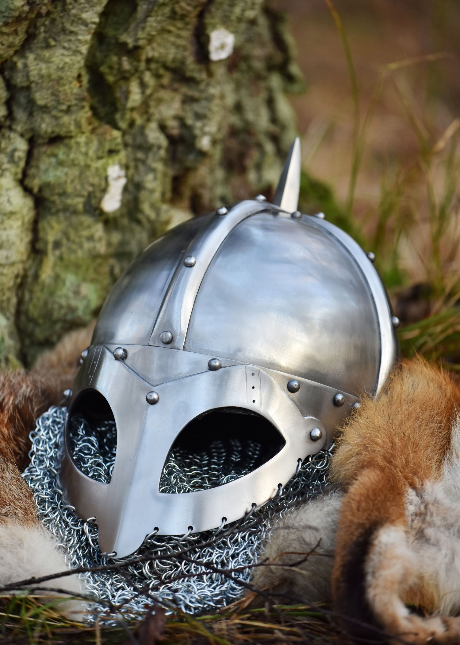 Casco Vikingo Con Gafas, Con Cadena, Acero De 2 Mm - Tienda Medieval