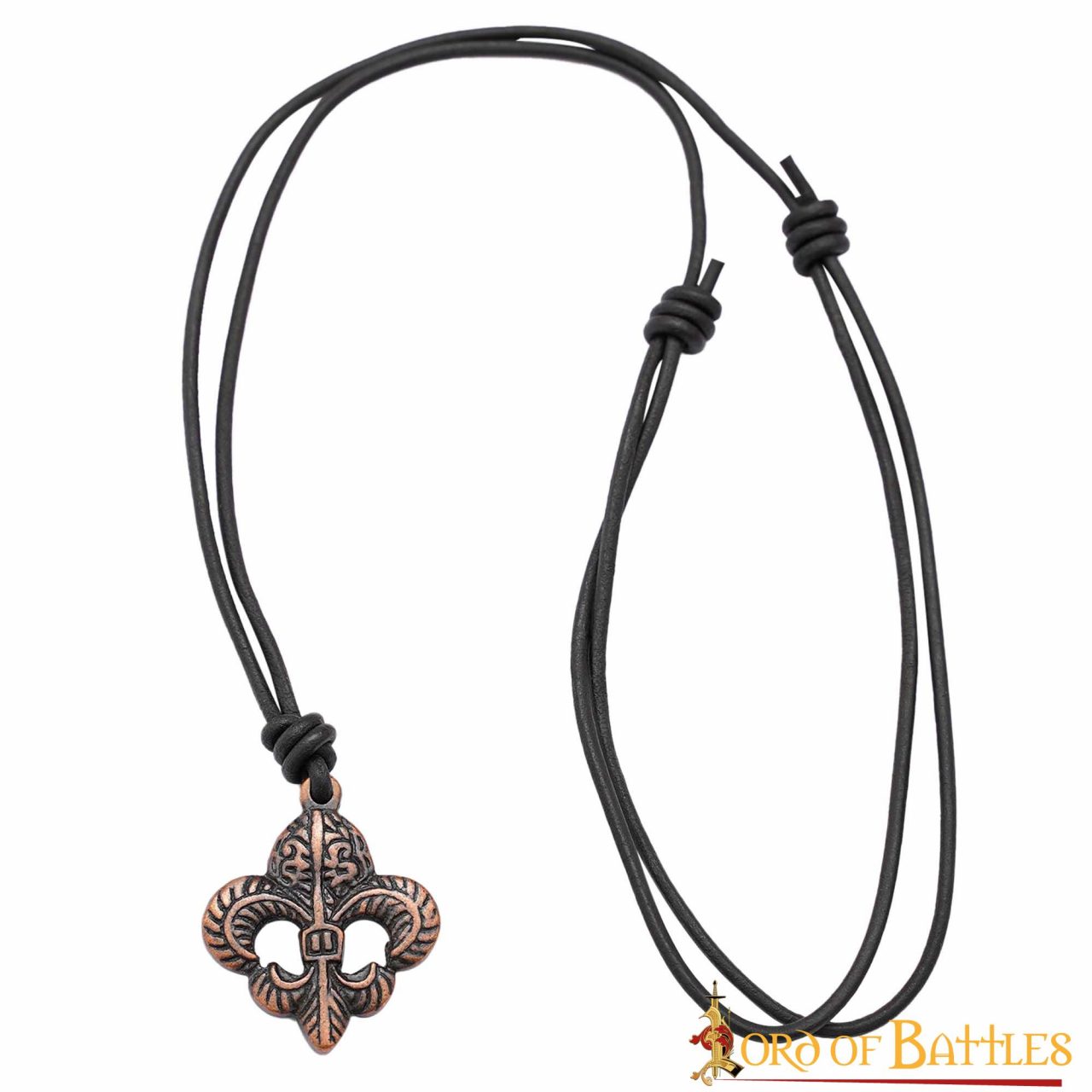 Imagen única de: Colgante Flor de Lis con cordón de cuero ajustable - imagen 2