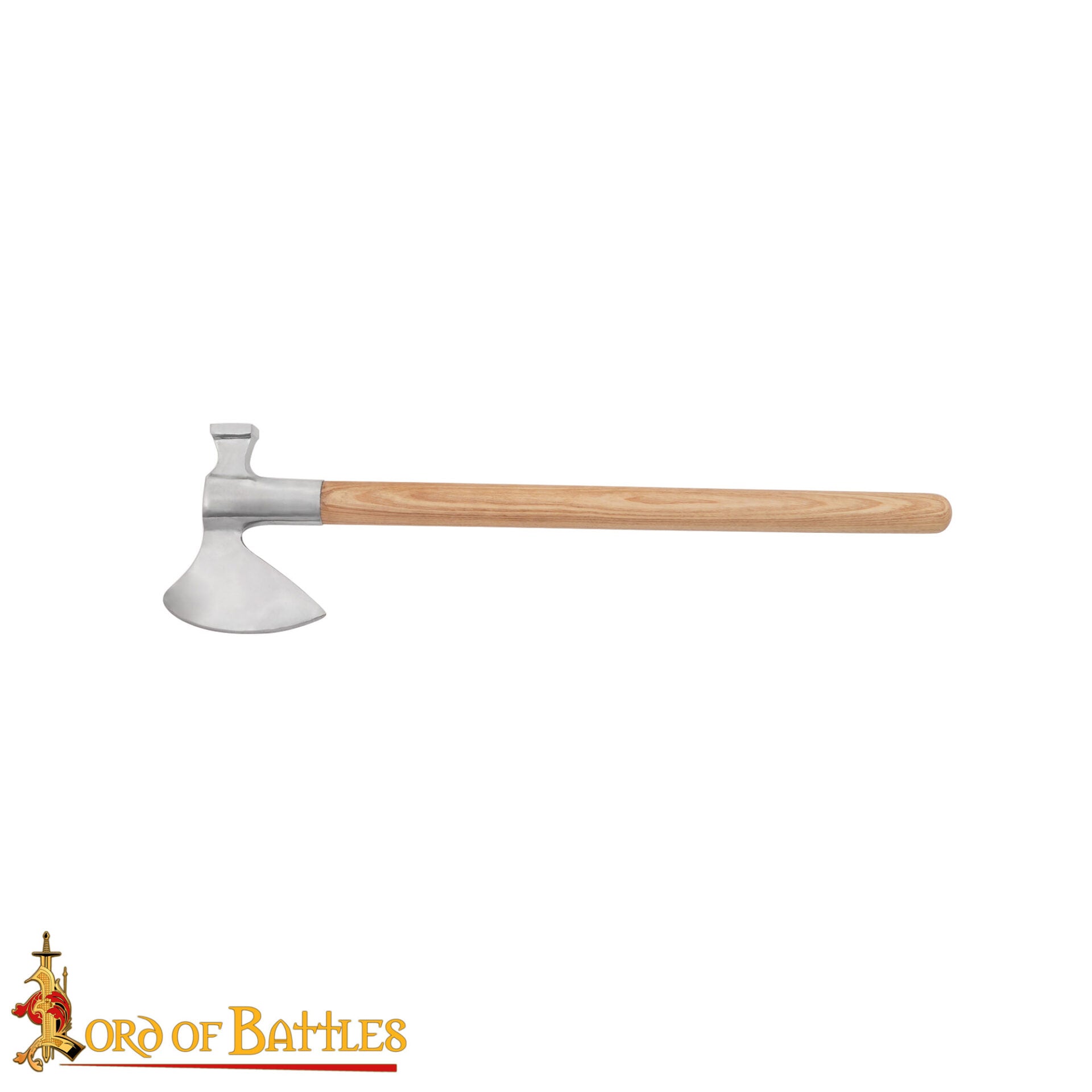 Hacha-martillo medieval tardío en acero al carbono y mango de madera - imagen 14