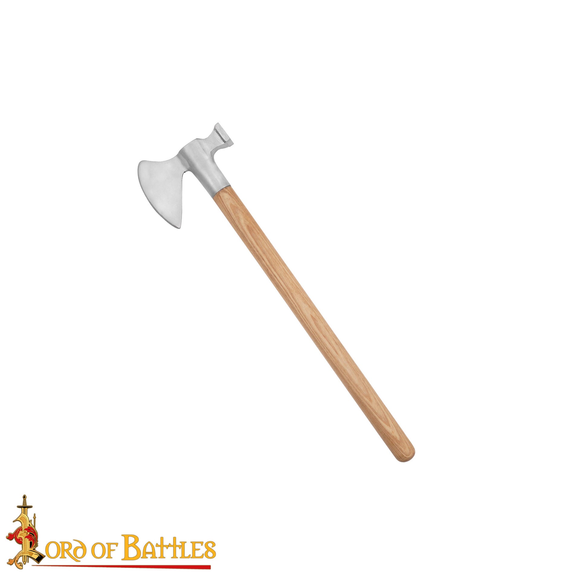 Hacha-martillo medieval tardío en acero al carbono y mango de madera - imagen 15