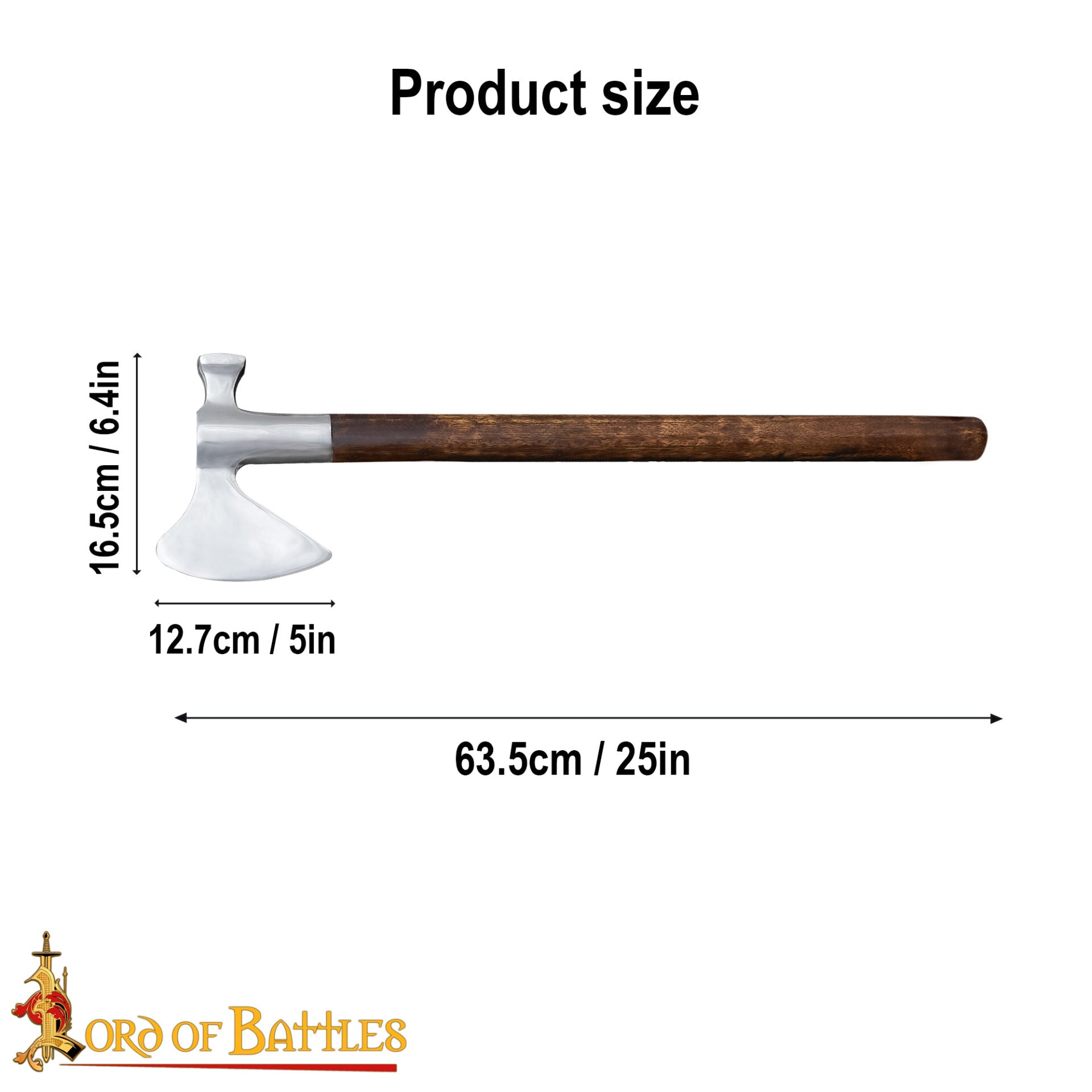 Hacha-martillo medieval tardío en acero al carbono y mango de madera - imagen 13