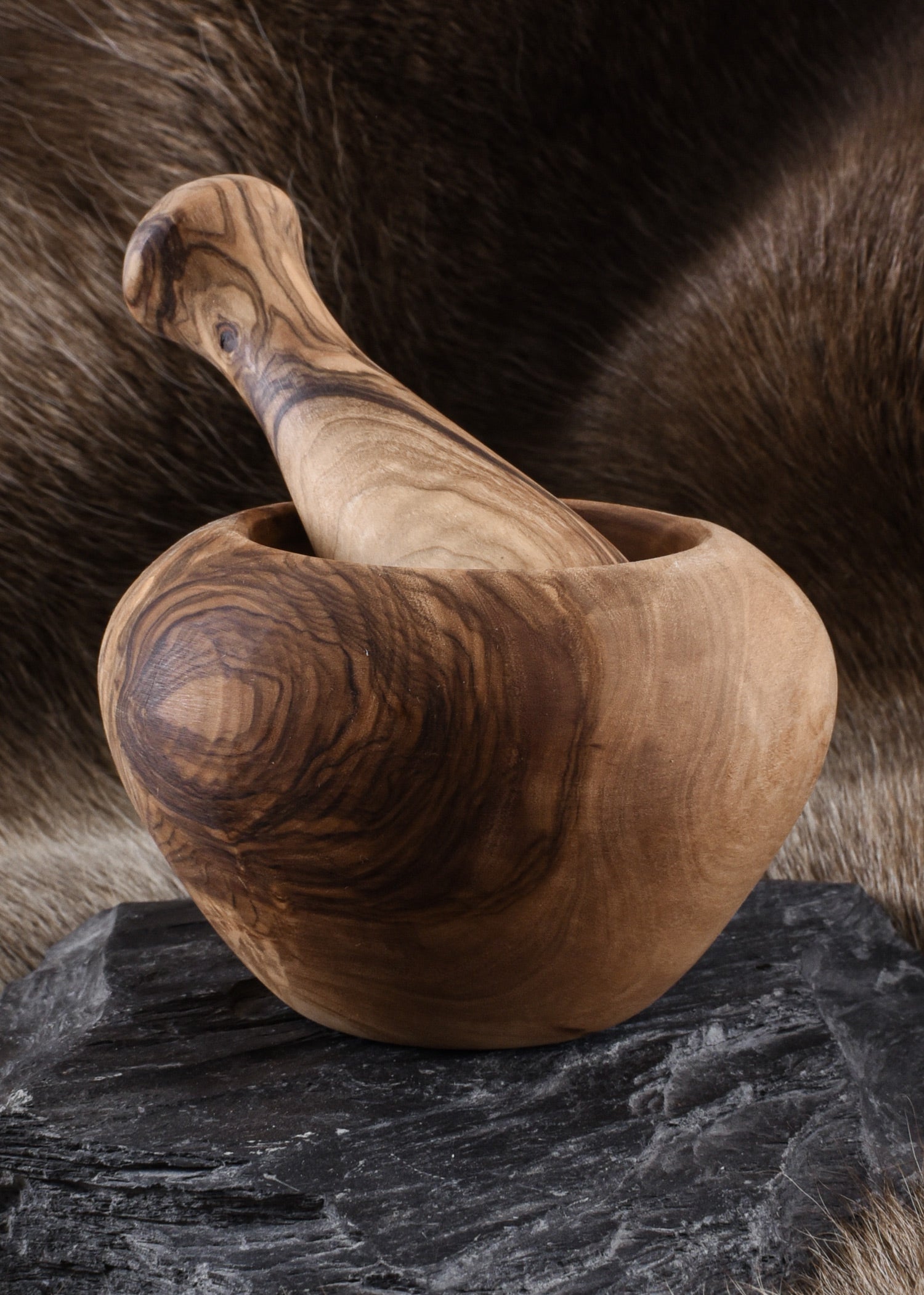 Imagen única de: Mortero Pequeño De Madera De Olivo