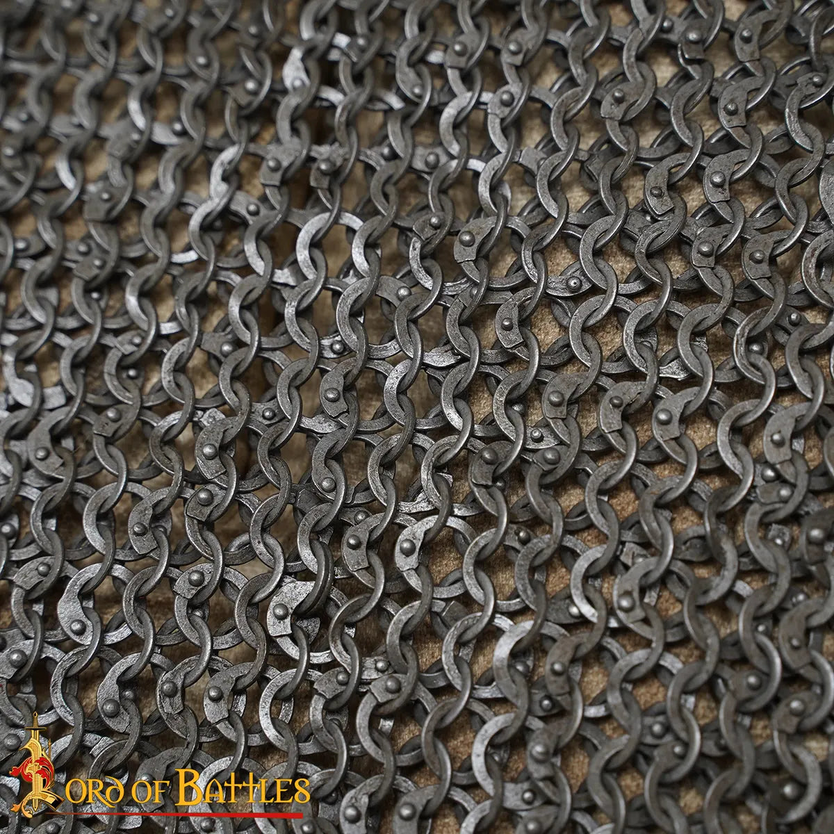 Hauberk corto de malla rivetada 6 mm, anillas planas y sólidas - Talla M - imagen 6