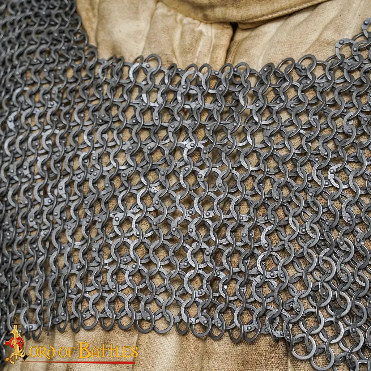 Cota de malla (hauberk medio) 9 mm en acero, calibre 17 - imagen 7