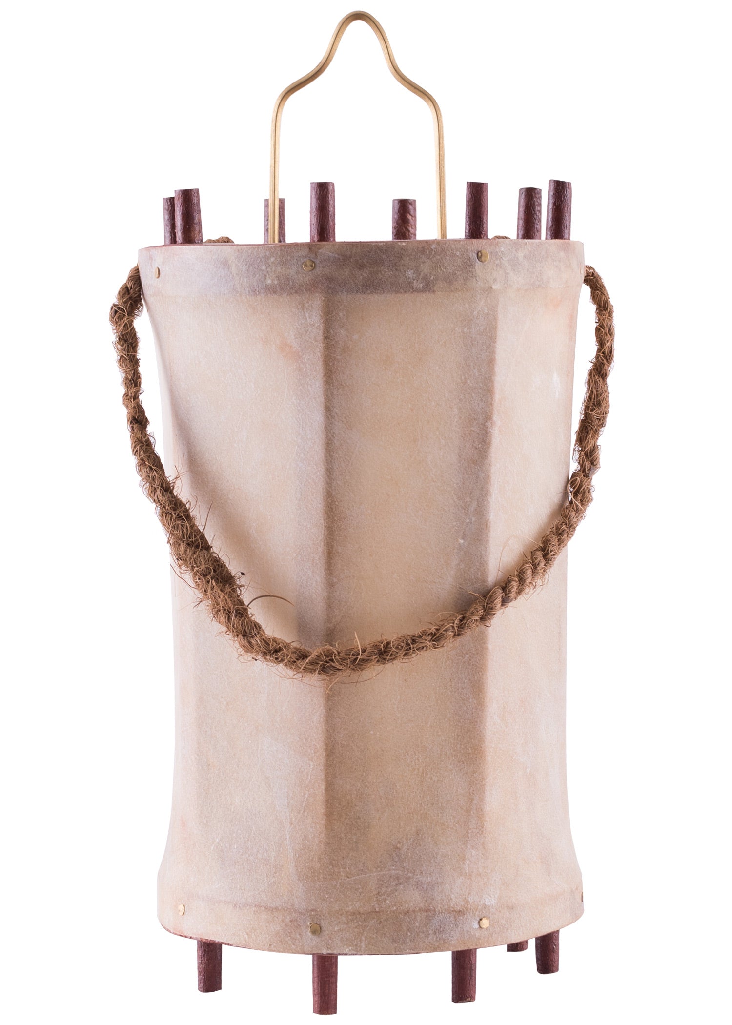 Imagen única de: Farol Medieval Fabricado En Madera Y Cuero Crudo (Pergamino)