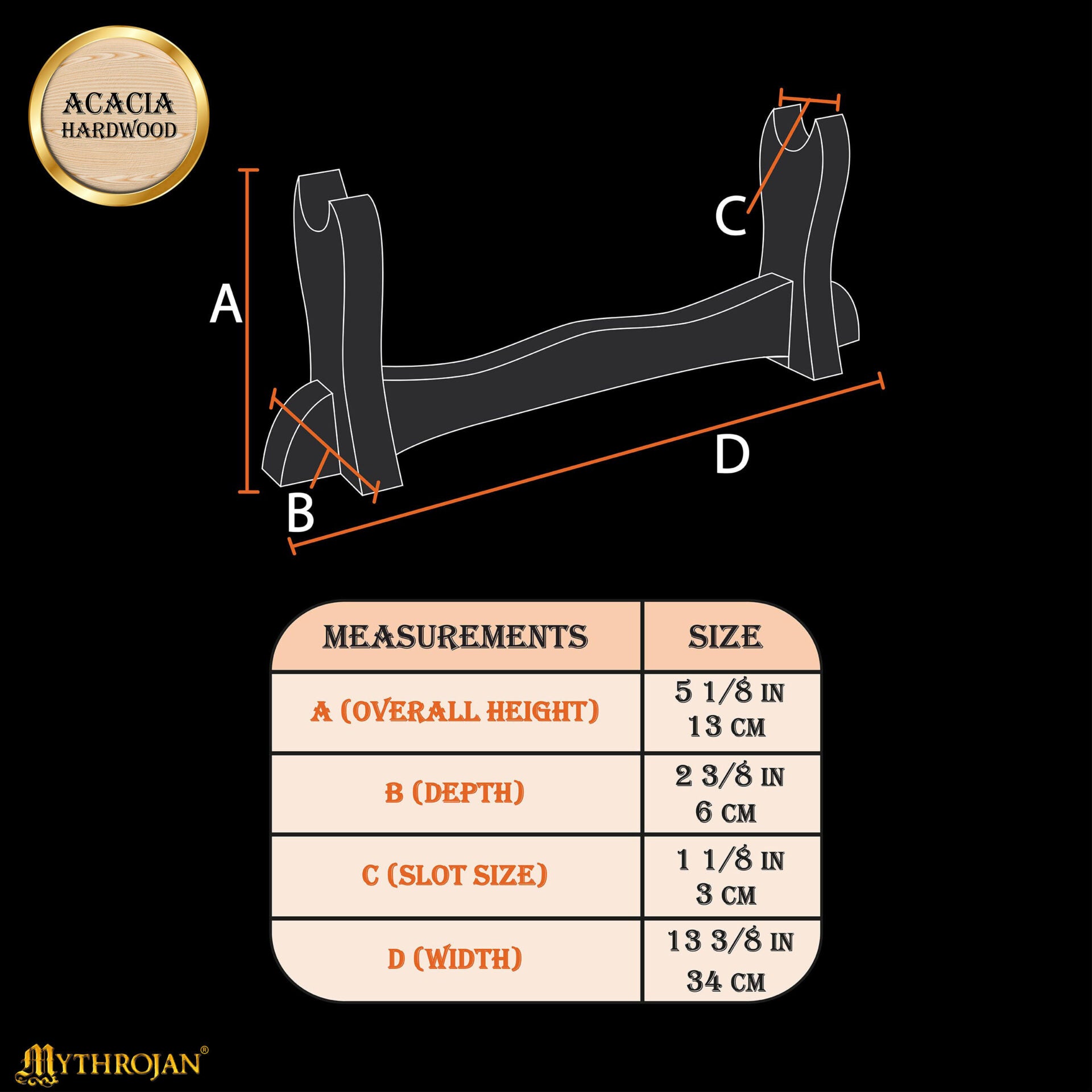 Soporte de madera maciza para espada (un nivel) - imagen 19
