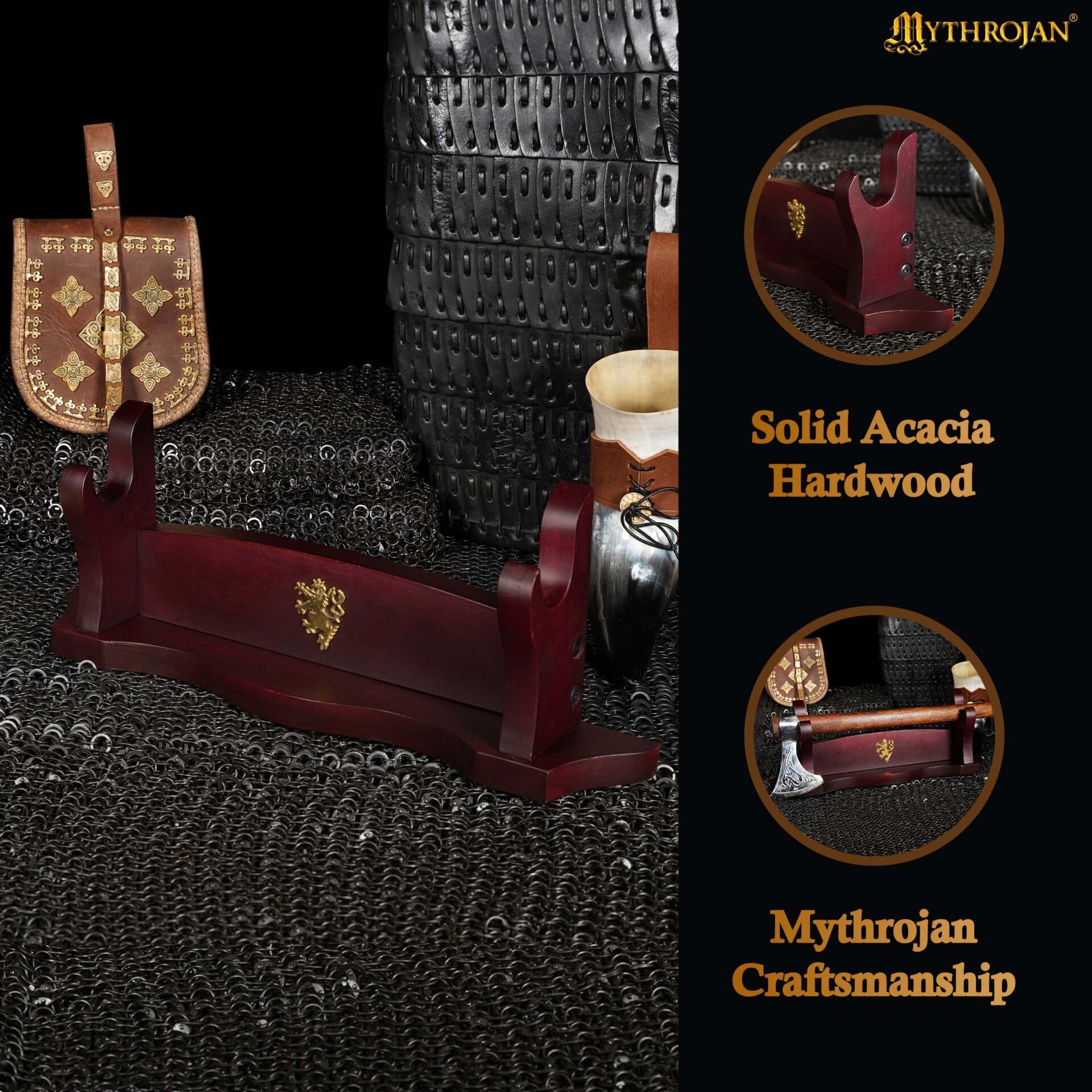 Soporte de madera maciza para espada (un nivel) - imagen 6