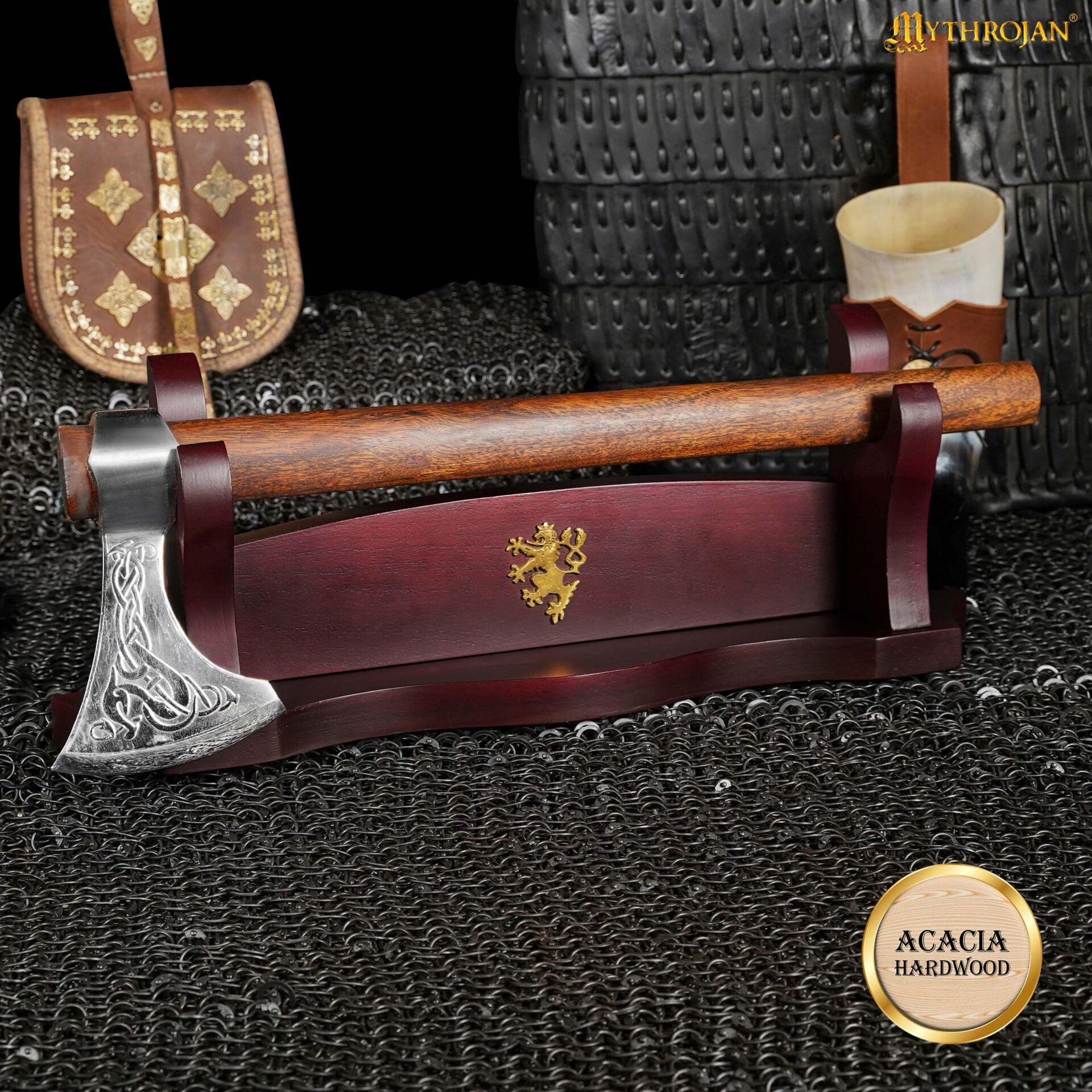Soporte de madera maciza para espada (un nivel)