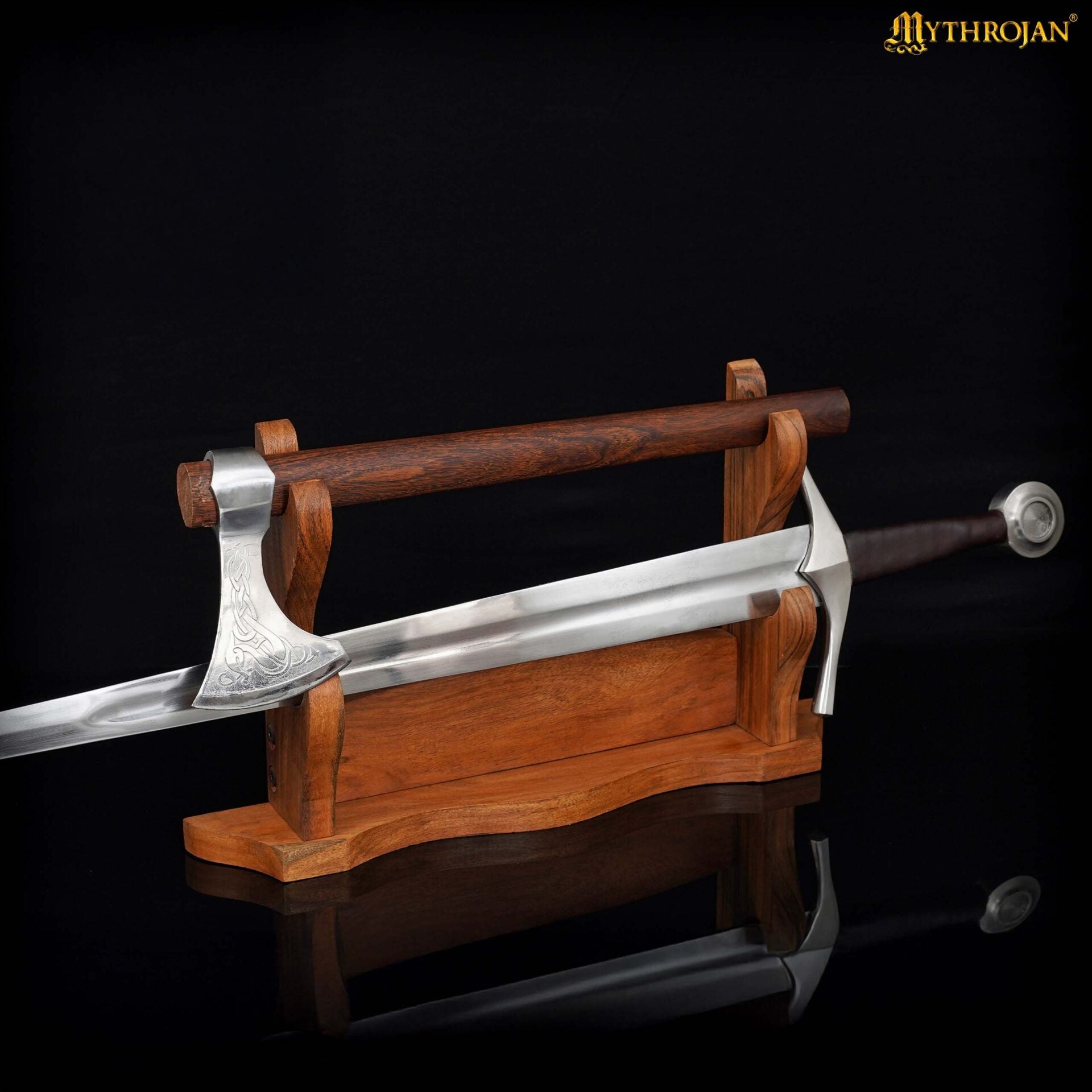 Soporte para espadas de madera maciza, dos niveles - imagen 3