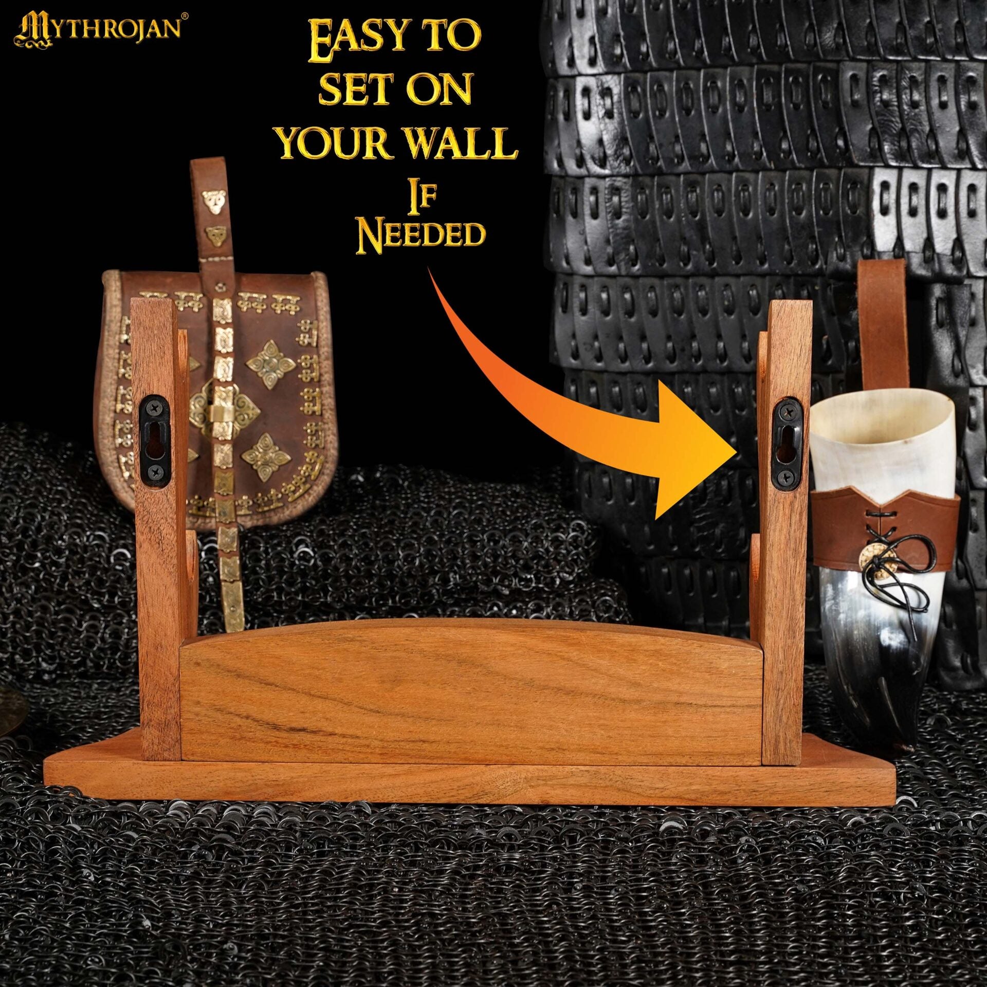 Soporte para espadas de madera maciza, dos niveles - imagen 5