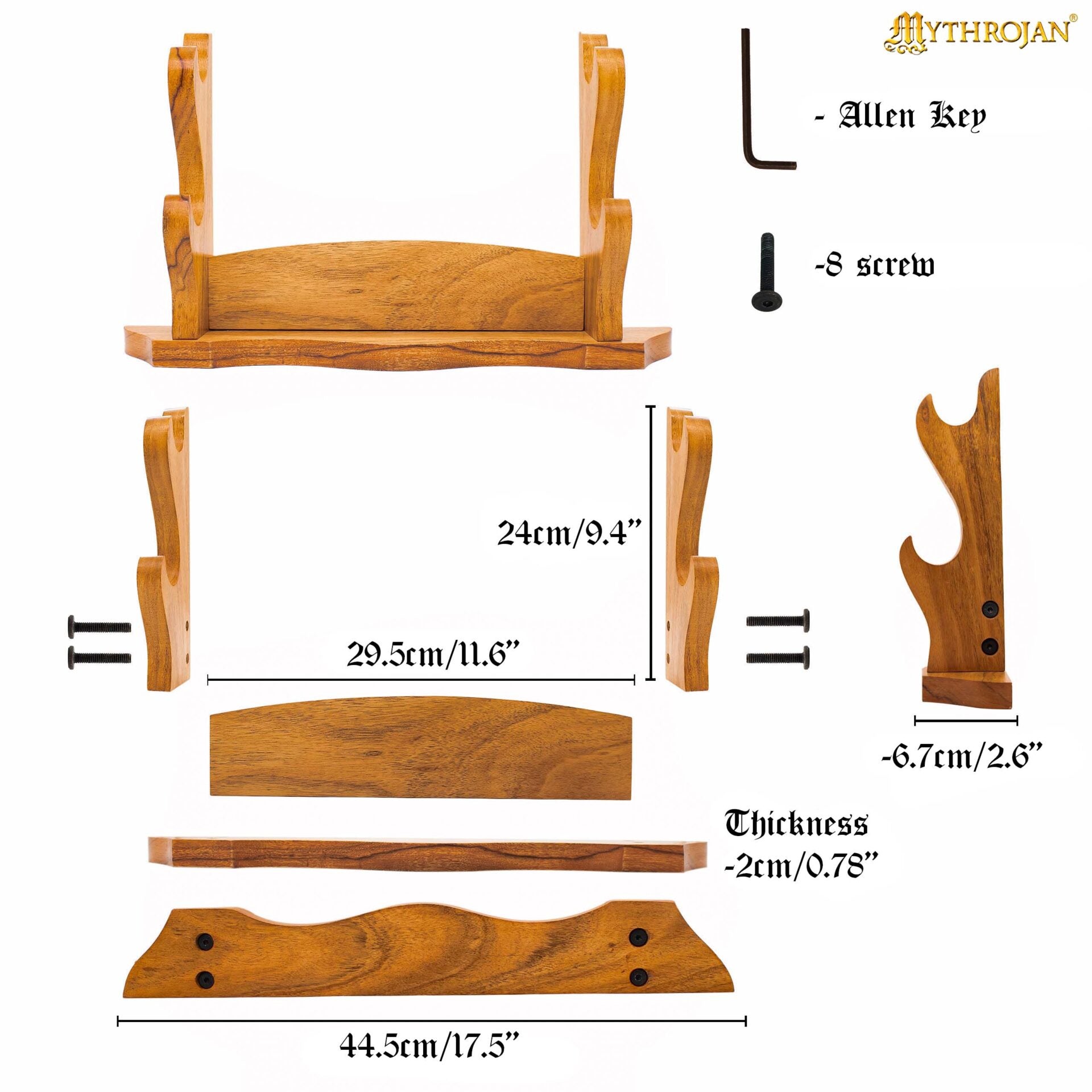 Soporte para espadas de madera maciza, dos niveles - imagen 20