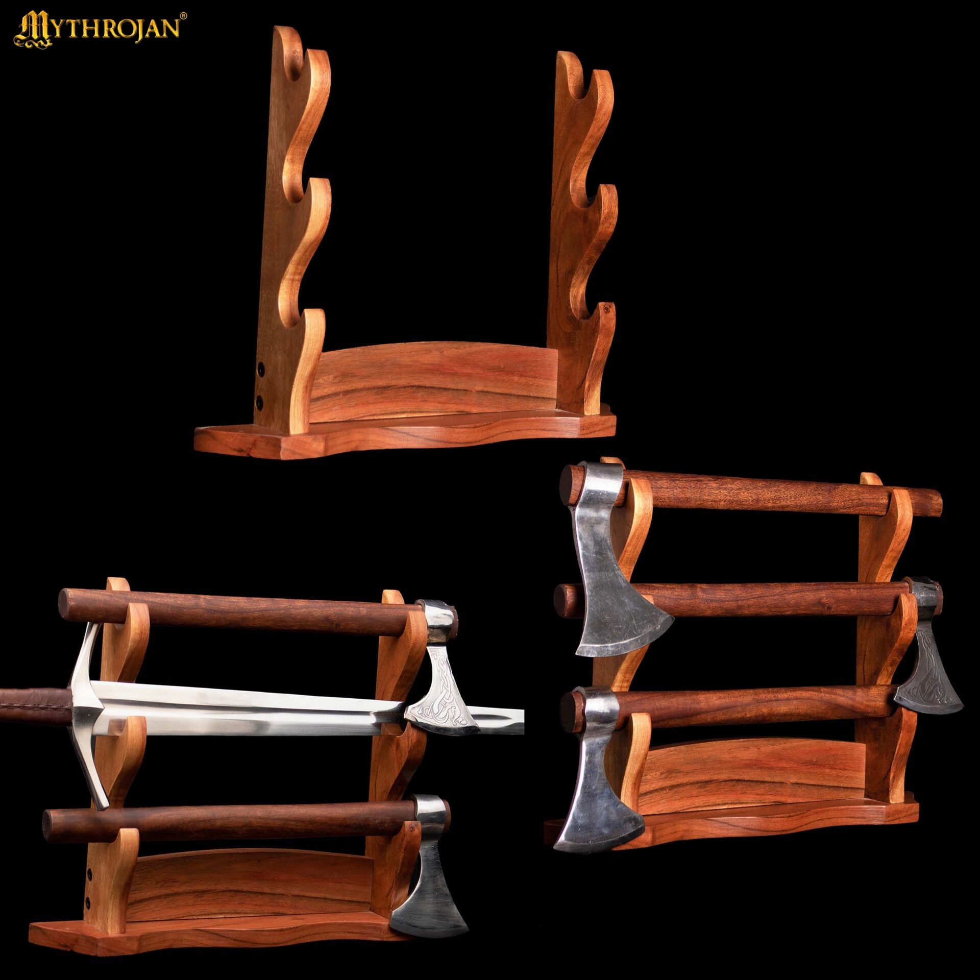 Soporte de Madera Maciza para Espadas - 3 Niveles (Acacia) - imagen 6