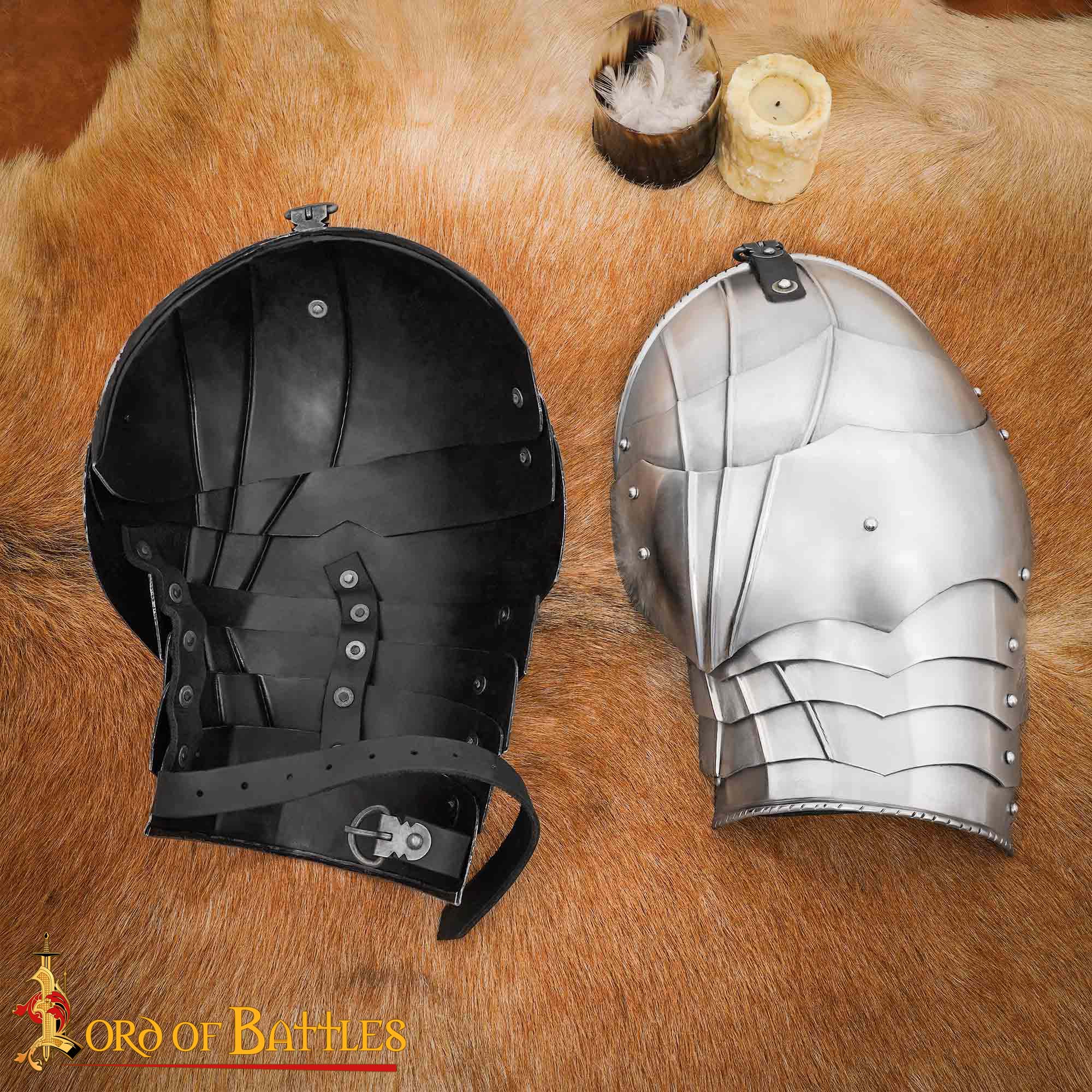 Set de 5 hebillas forjadas en hierro negro para armadura - imagen 2