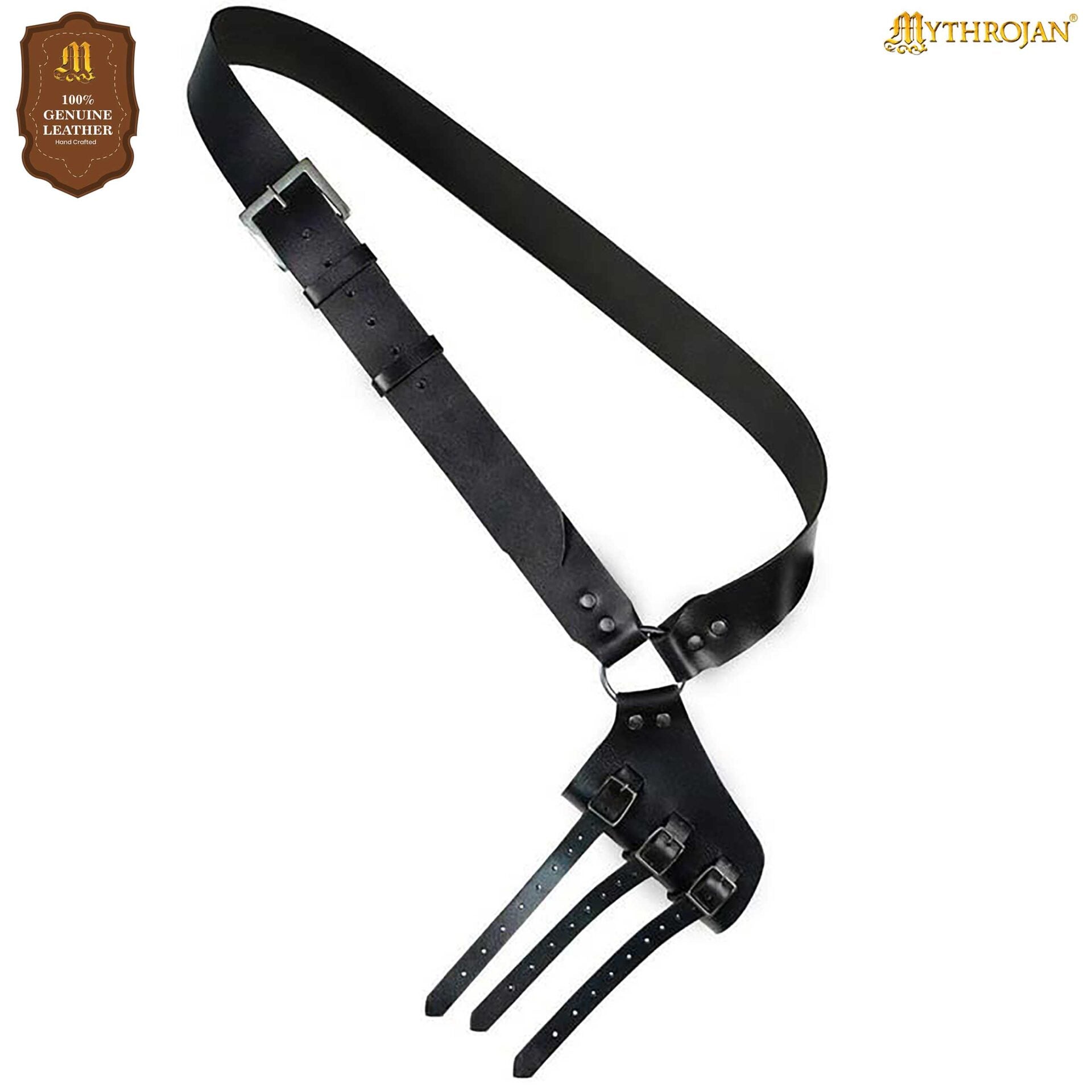 Imagen única de: Mythrojan Baldric Cinturón Espada Cuero Funda Daga Medieval : Zurdo