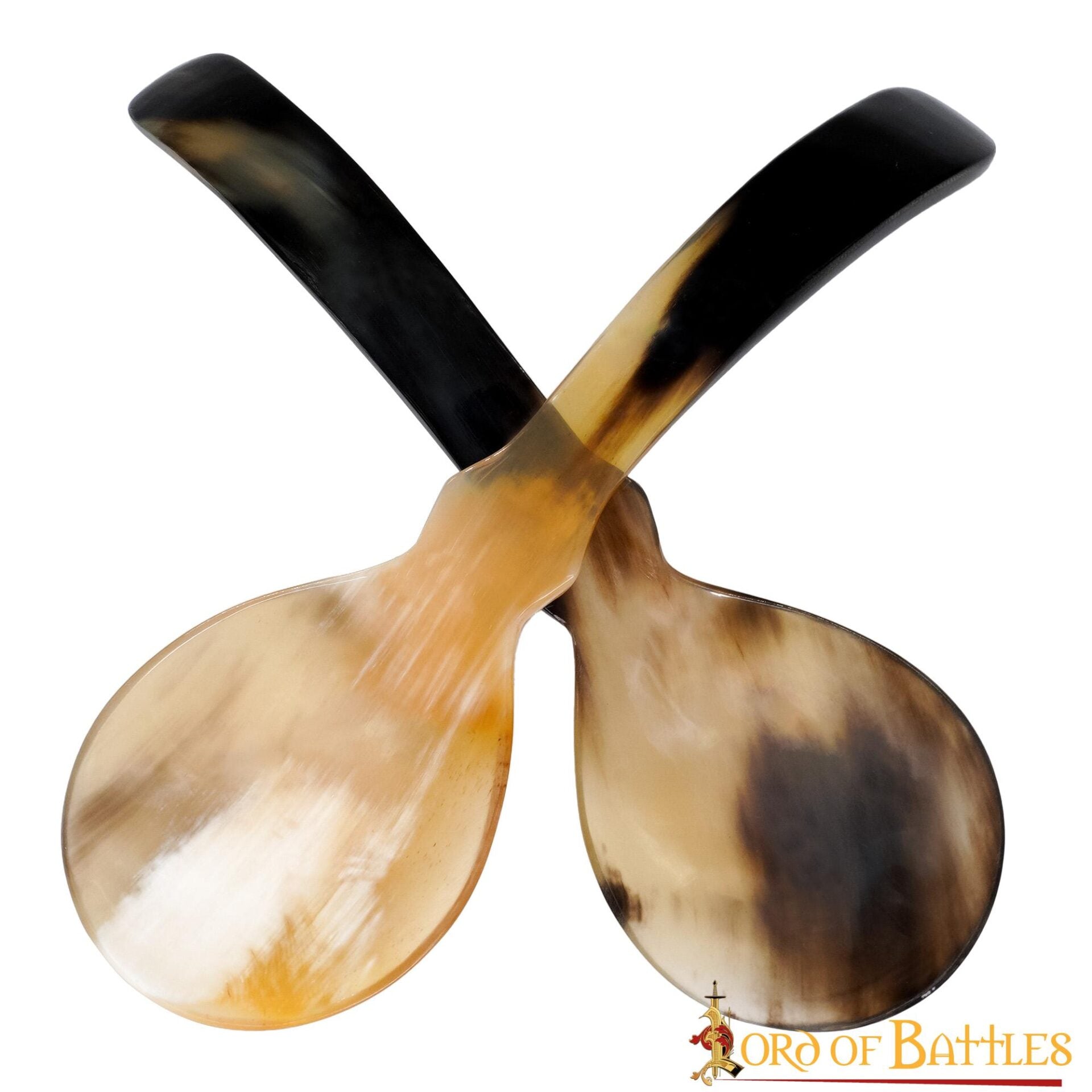 Set de 2 cucharas de mesa de cuerno genuino - estilo vikingo - imagen 2