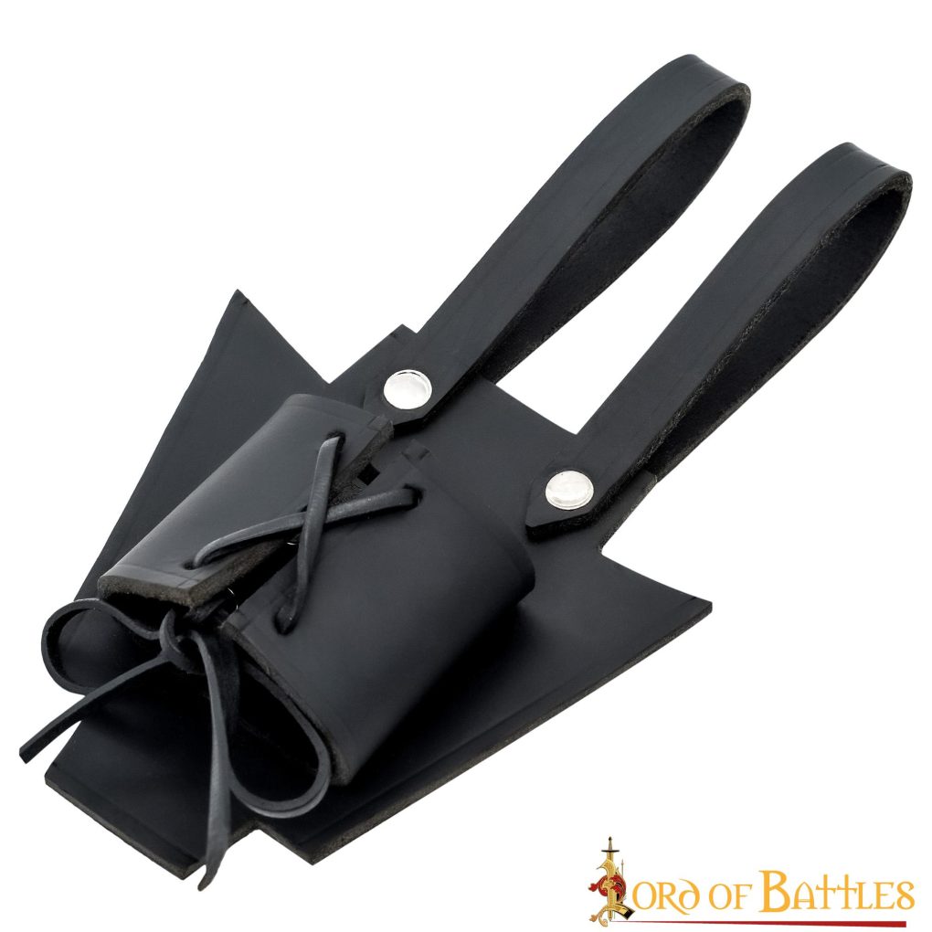Soporte de cuero genuino estilo medieval para daga y espada - imagen 4