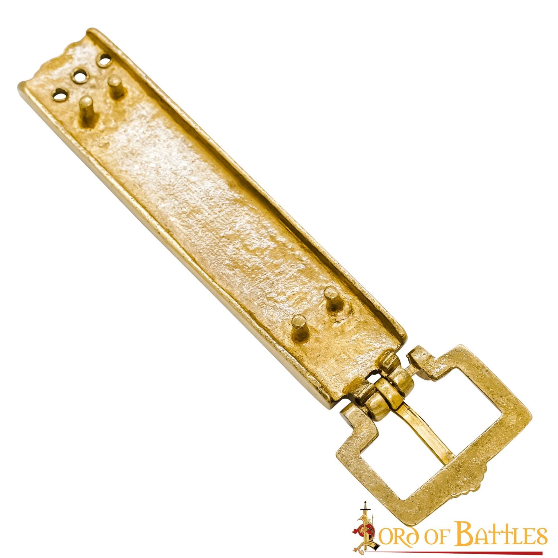 Imagen única de: Hebilla de Cinturón Vikinga de Latón Macizo con Forma de Dragón - Diseño Nórdico Grabado