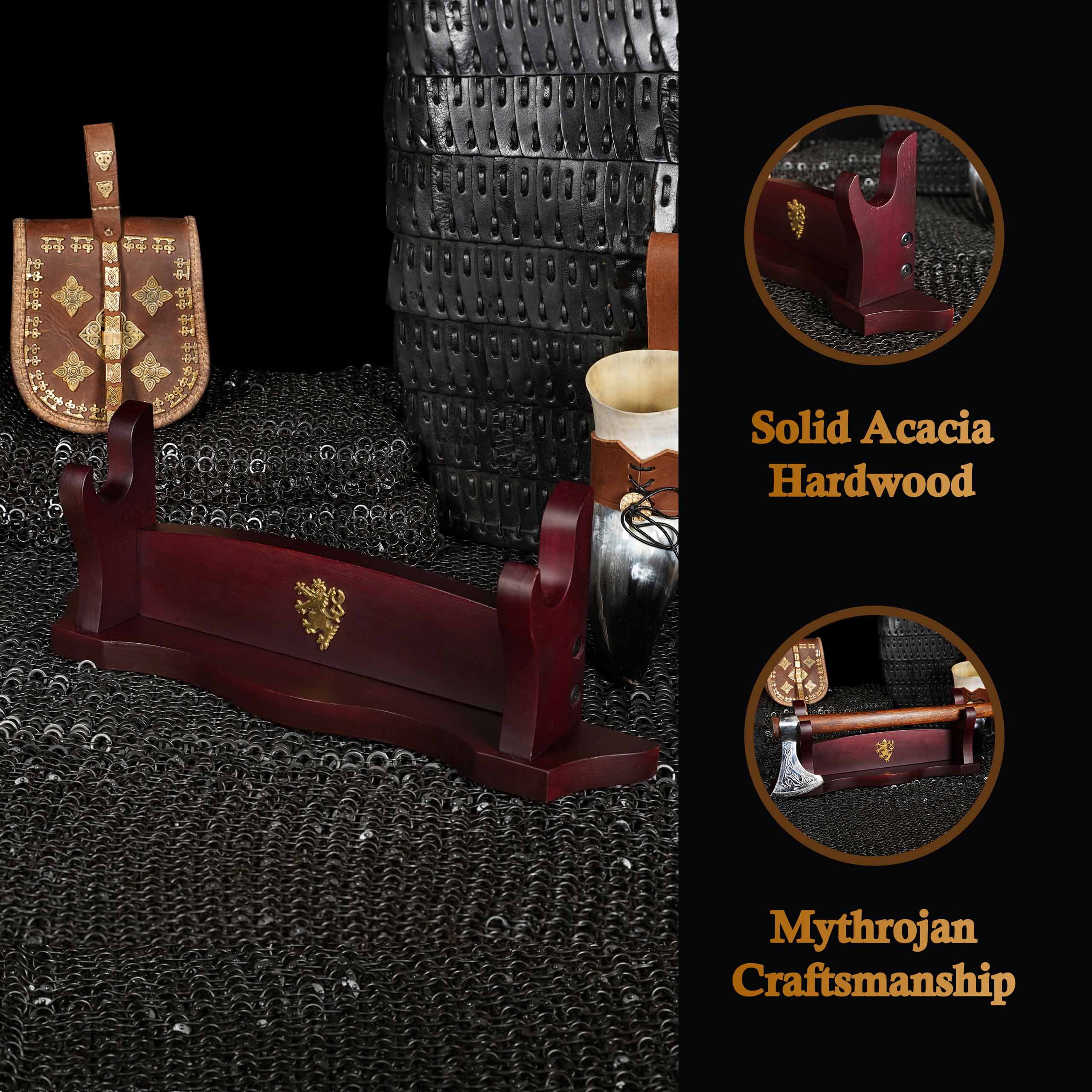 Soporte de madera maciza para espada (un nivel) - imagen 14