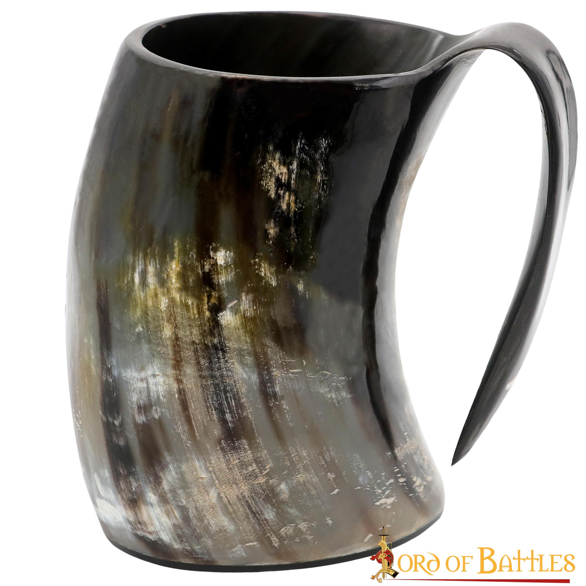 Jarra vikinga de cuerno natural pulido con asa (600/800 ml) - imagen 10