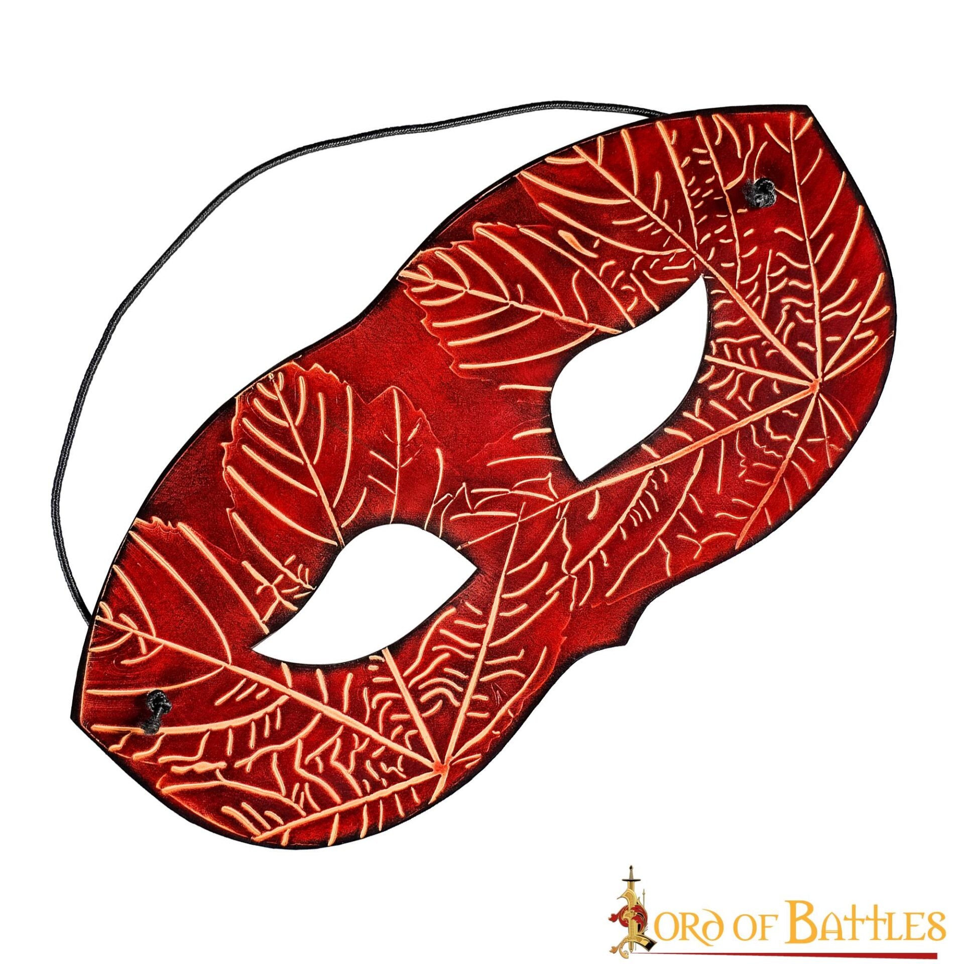 Máscara de ojos de cuero con hojas de arce en relieve - imagen 5