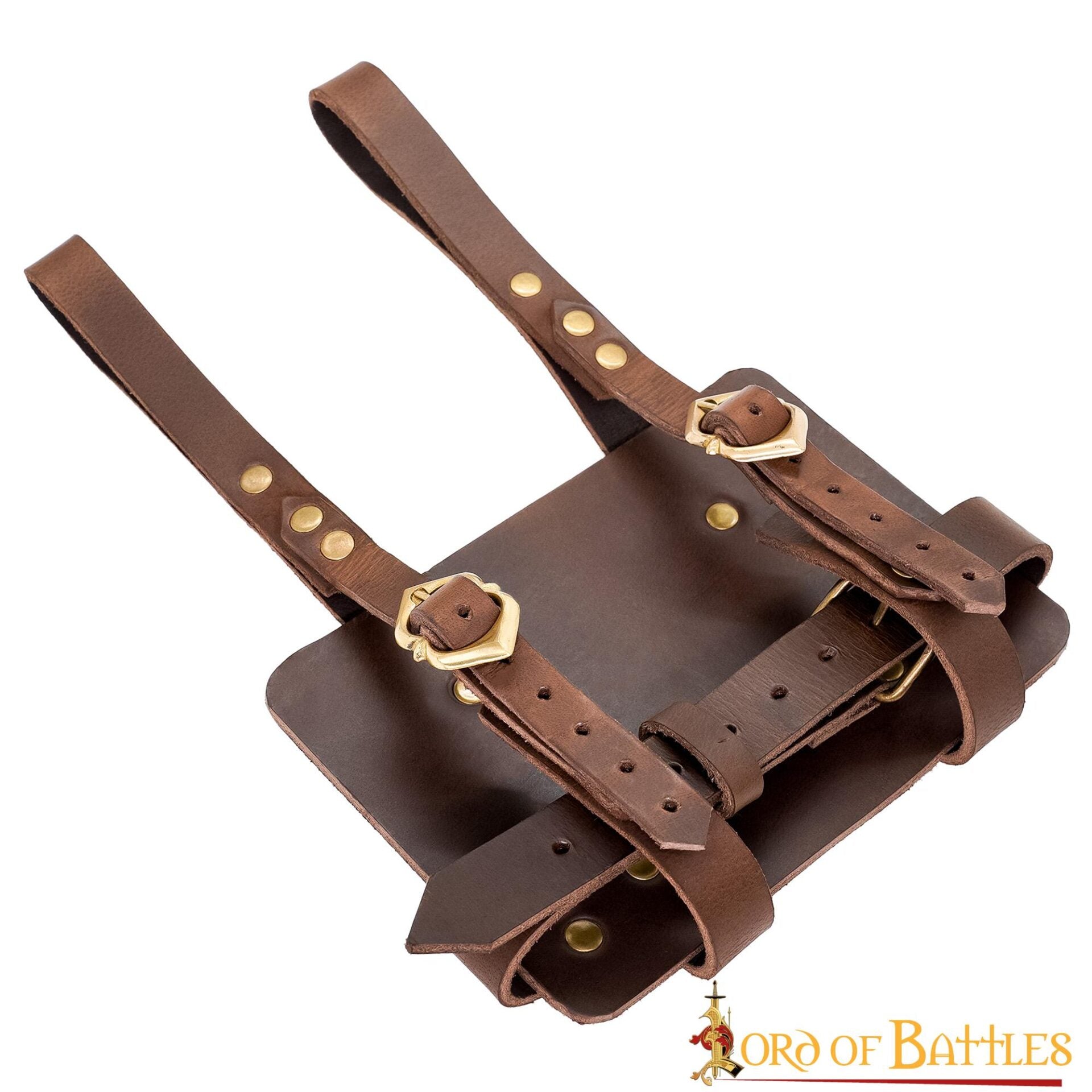 Porta diario medieval de cuero con hebillas de latón - imagen 10