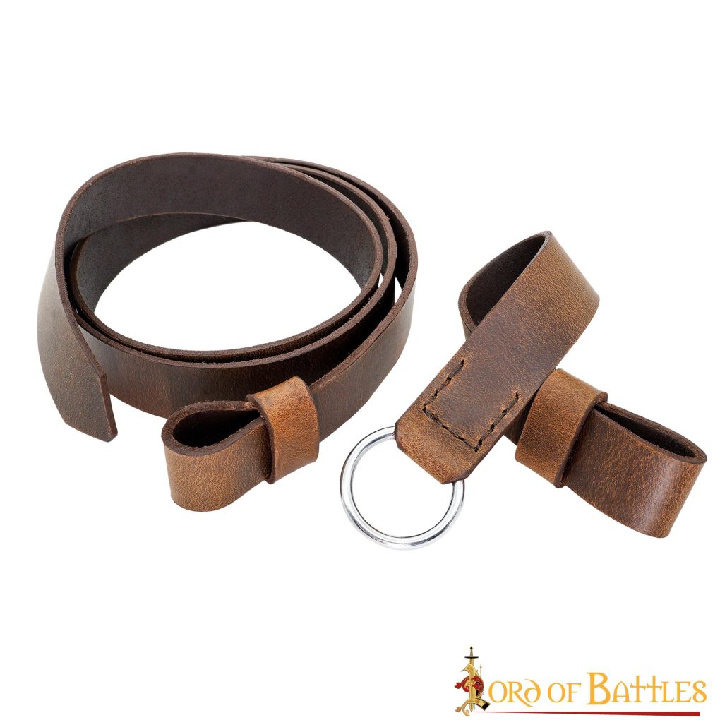 Cinturón de cuero para espada con anilla de acero - imagen 3