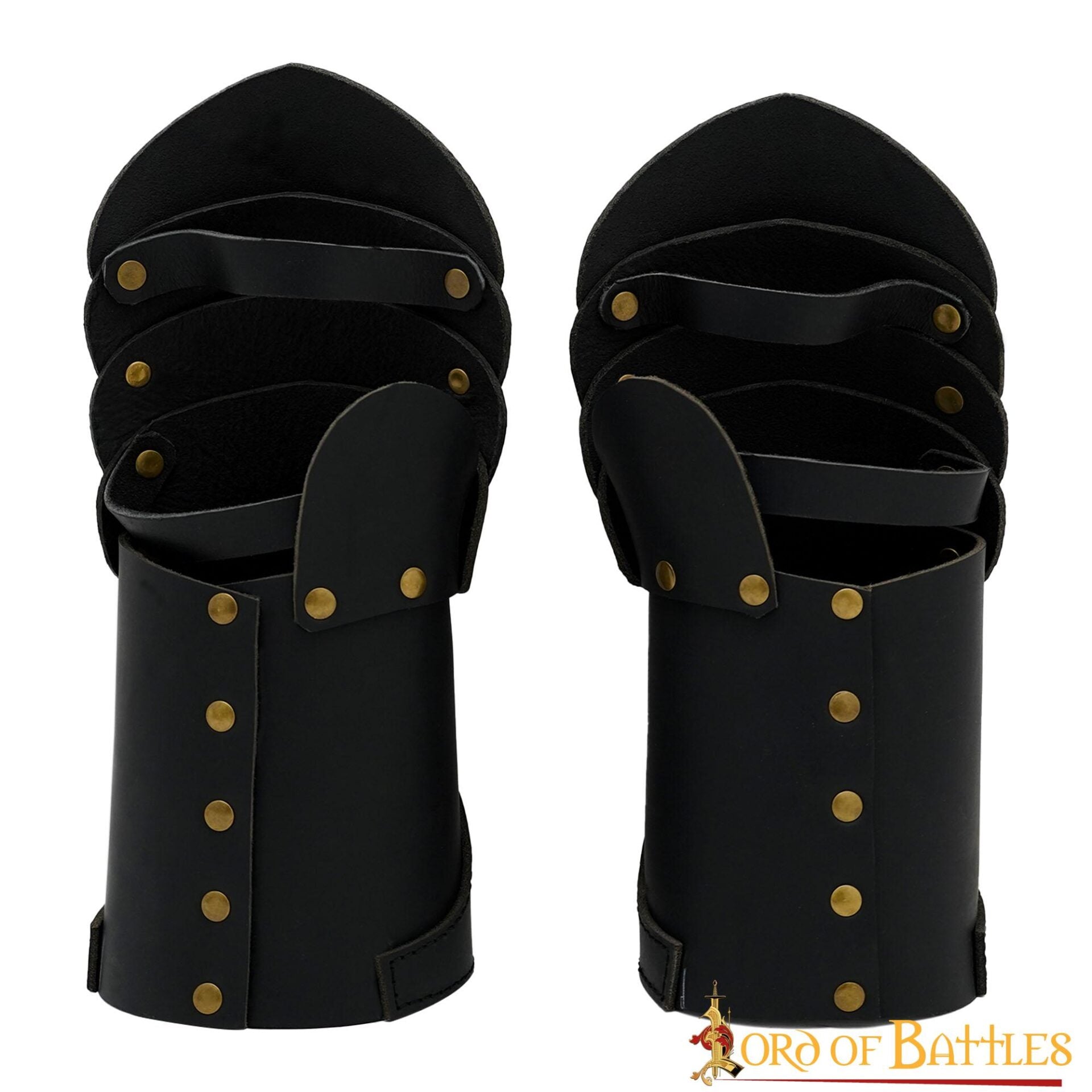 Imagen única de: Guantes medievales de cuero genuino remachados en latón (hechos a mano) - imagen 2