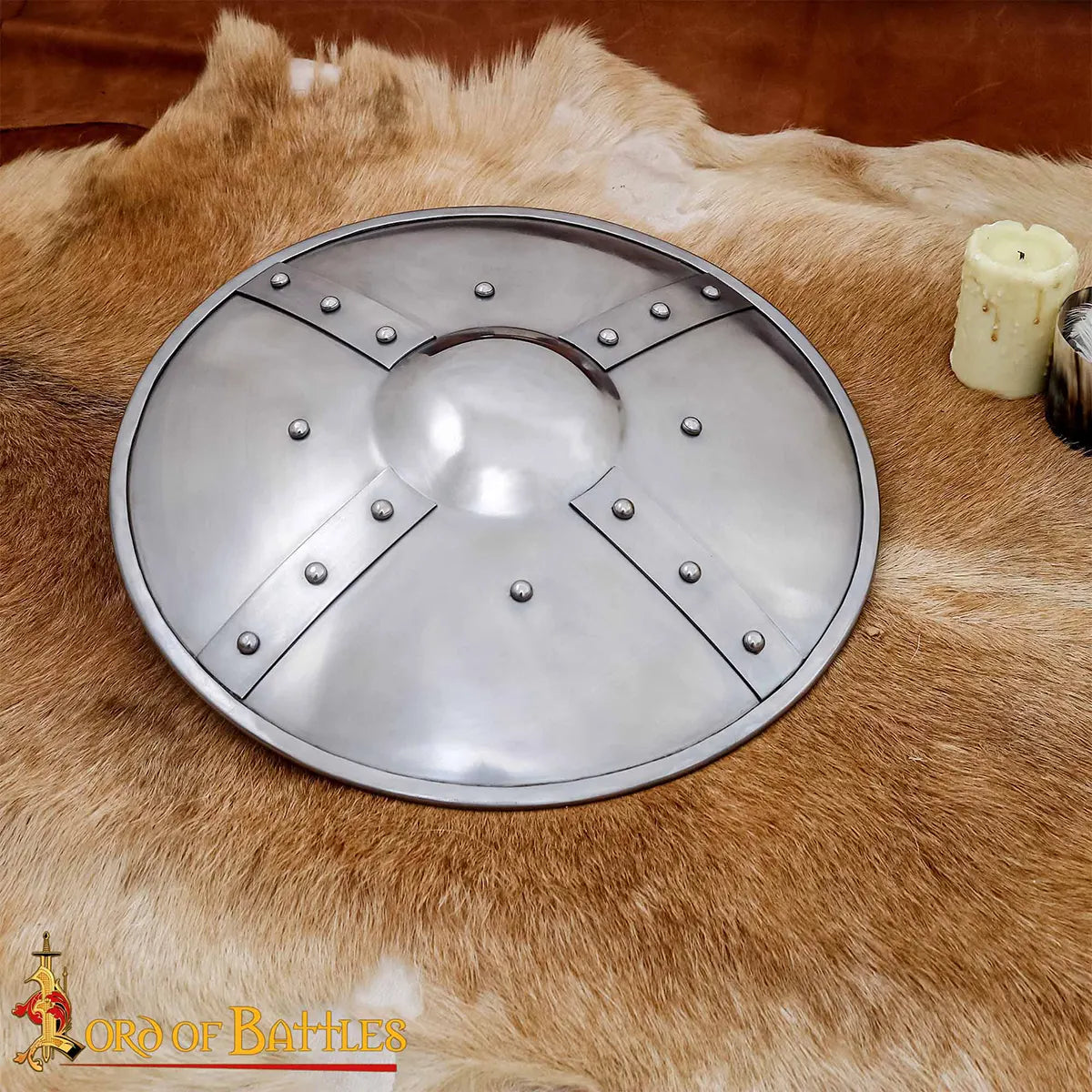 Buckler medieval forjado a mano en acero 14 gauge - imagen 7