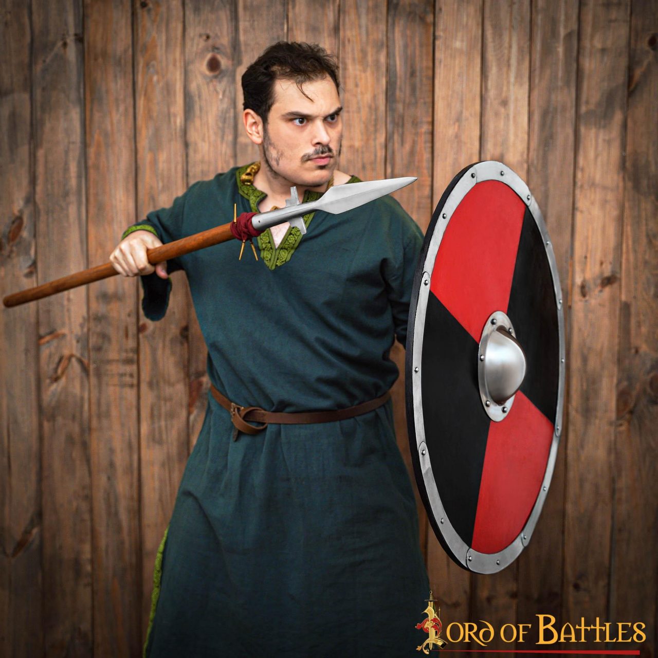 Escudo vikingo redondo de madera 30 pulgadas con umbo de acero - imagen 12