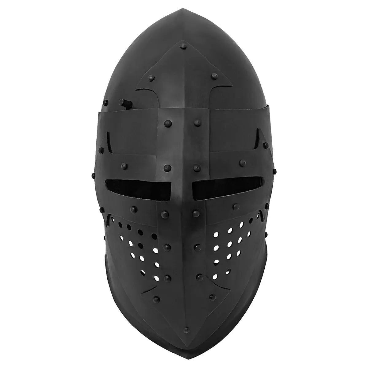 Casco bacinete visoreado siglo XIV con forro de cuero - imagen 12
