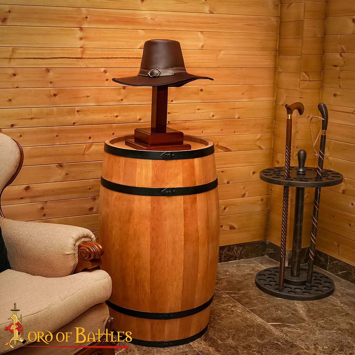 Soporte de madera para casco medieval (con o sin aventail) - imagen 8